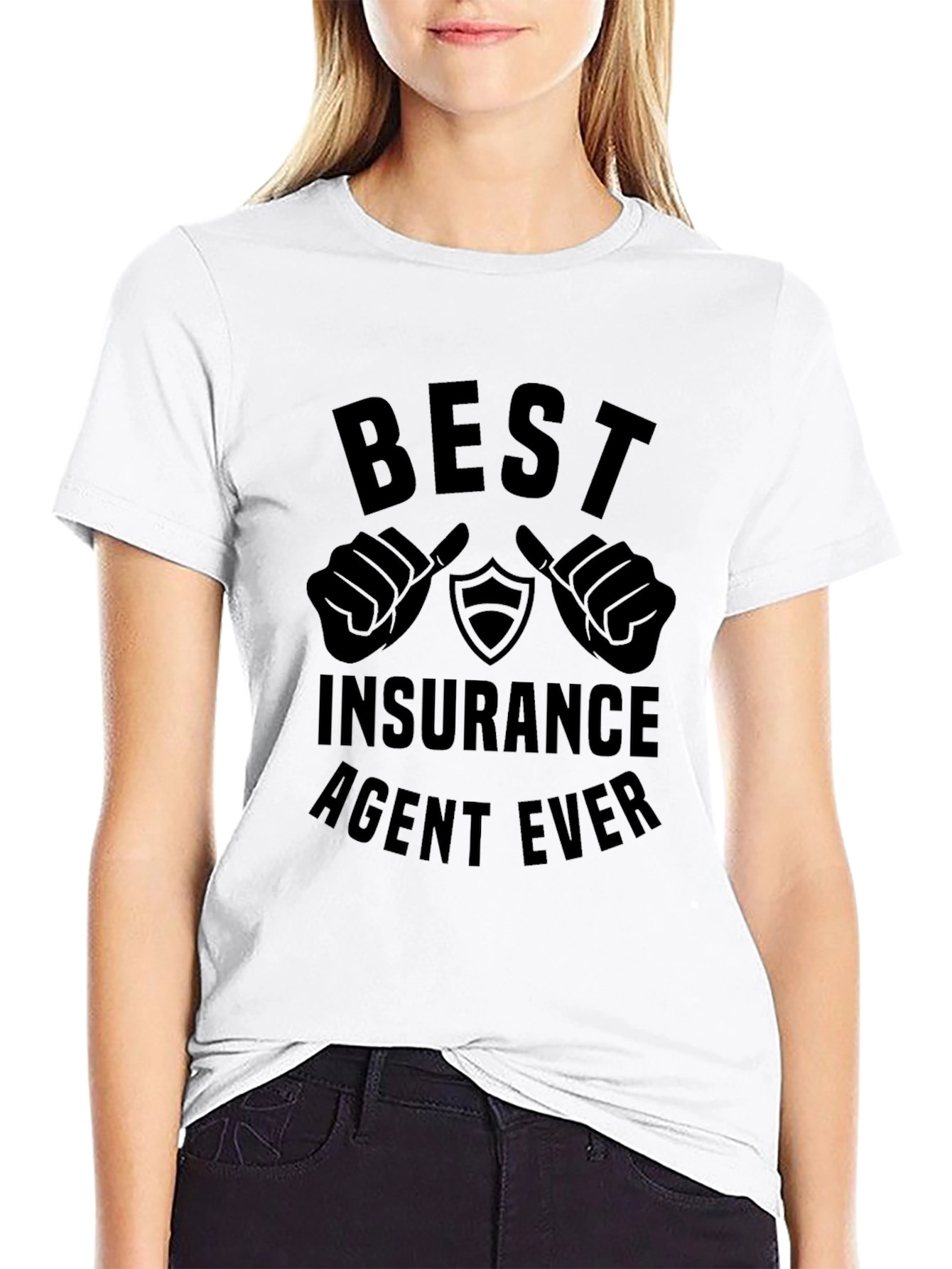 Black Best Insurance Agent Ever Black T-Shirt view 9