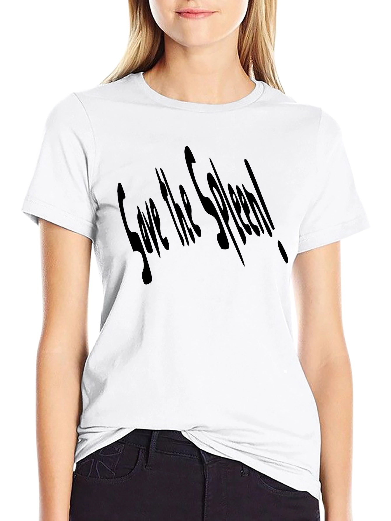 Black Save the Spleen! Men's Black Graphic T-Shirt view 9