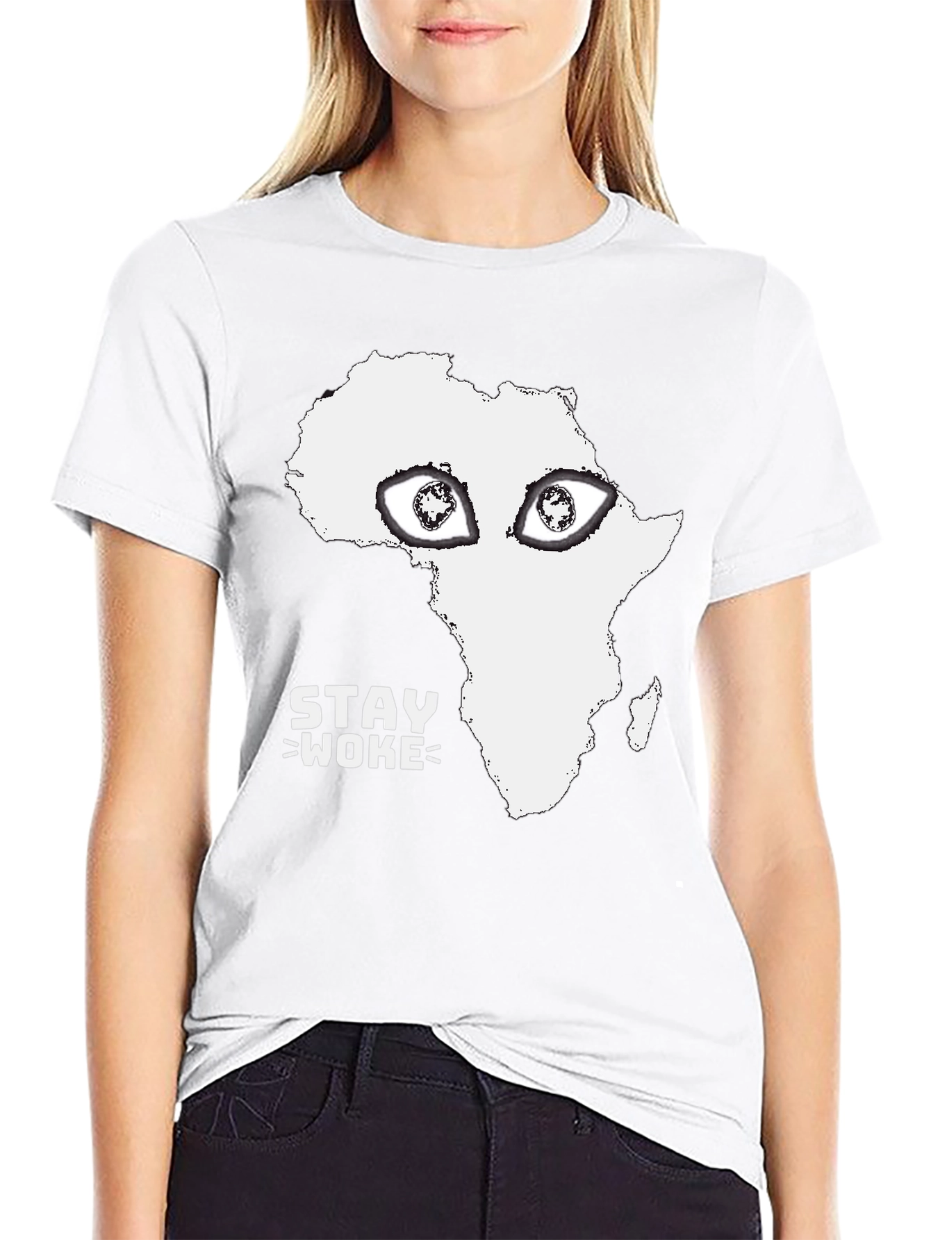 Black Stay Woke Africa Graphic Tee view 9