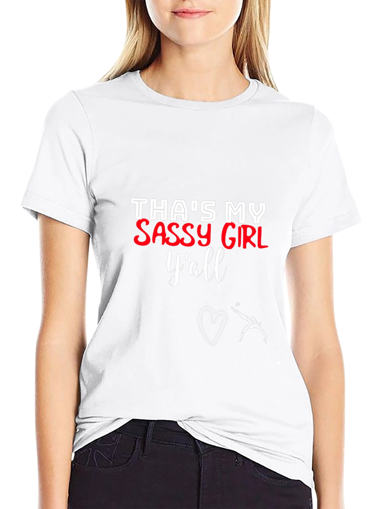 Black Sassy Girl Y'all T-Shirt Funny Graphic Tee view 9