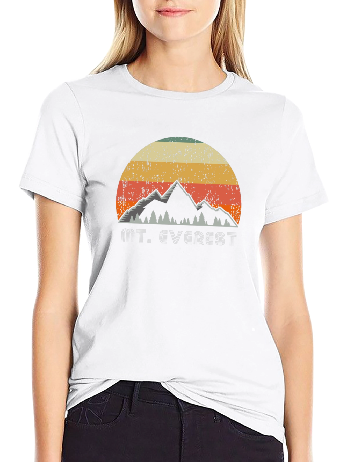 Black Retro Mt. Everest Graphic T-Shirt view 9