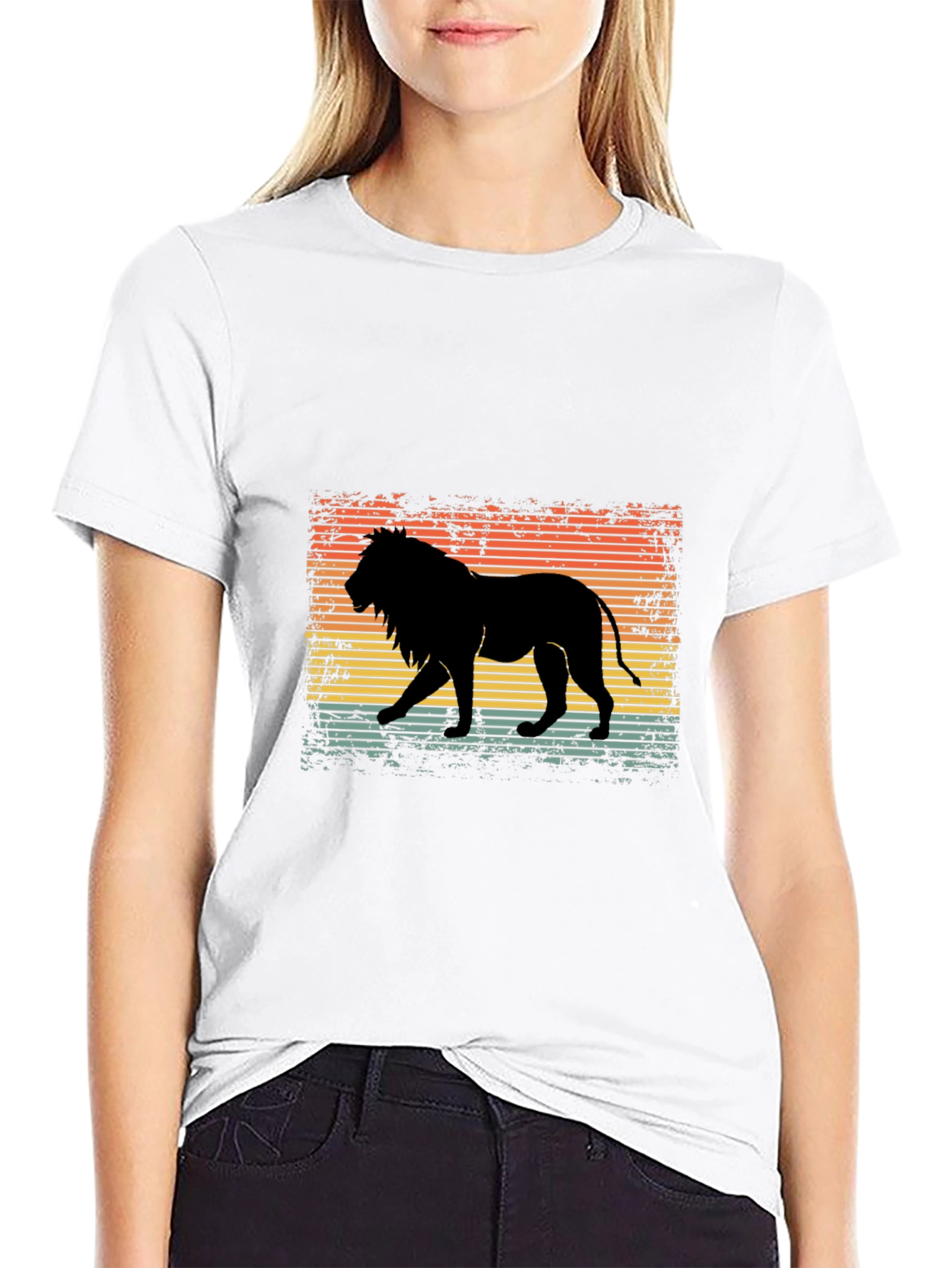 Black Retro Lion Graphic T-Shirt - Stylish Men's Tee view 9