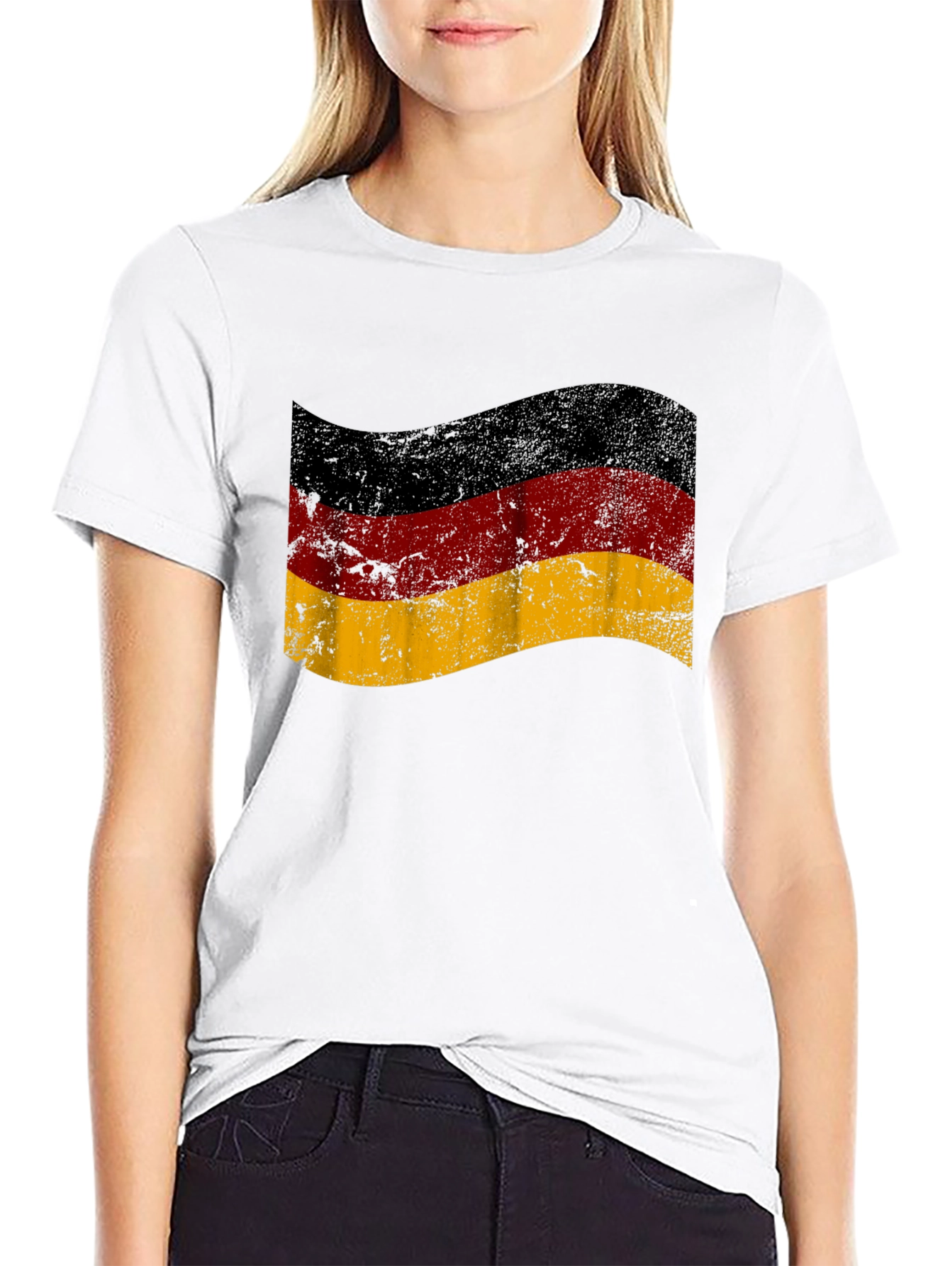 German Flag T-Shirt - Distressed Style - 9