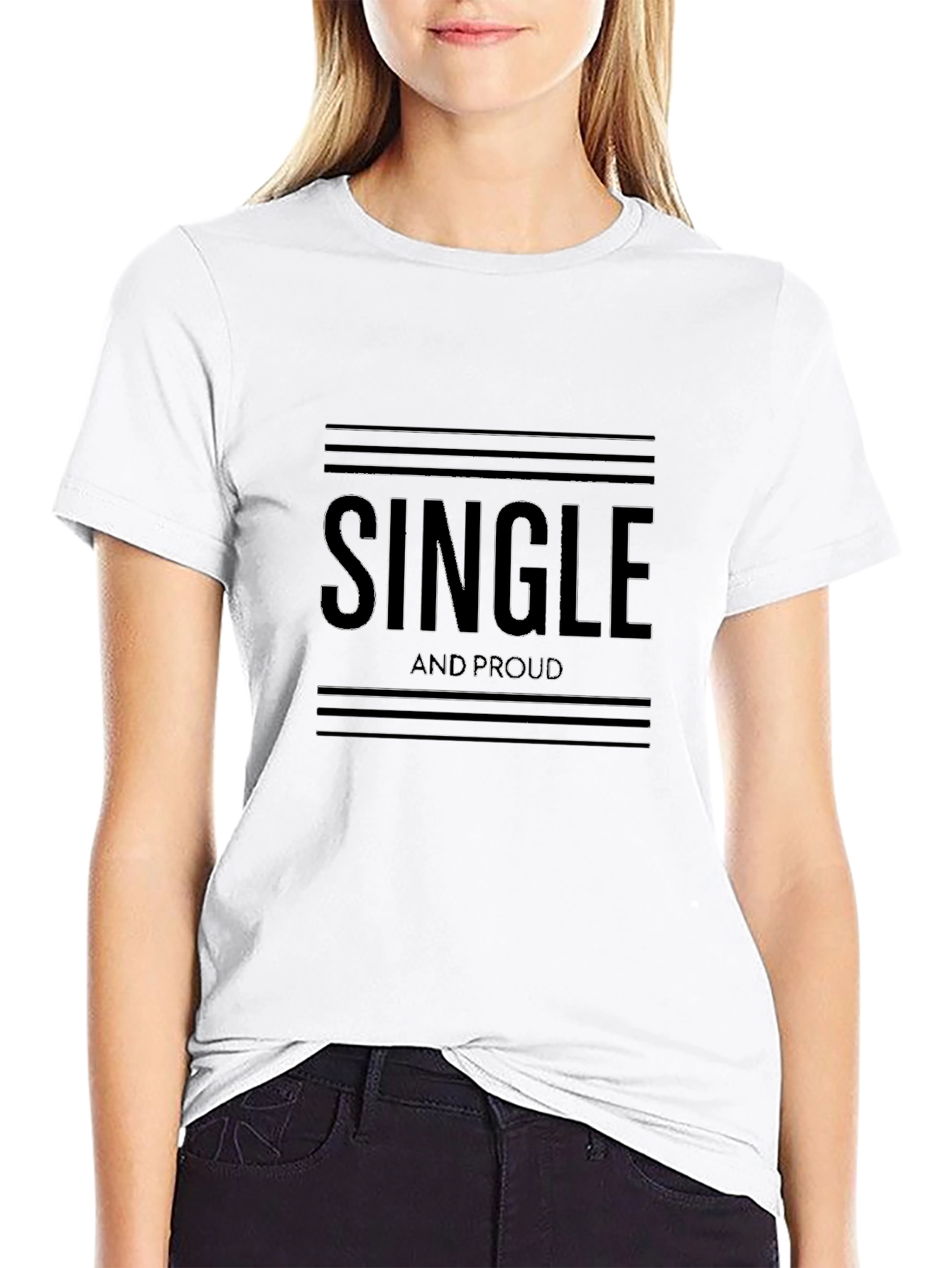 Black Single and Proud Black T-Shirt view 9