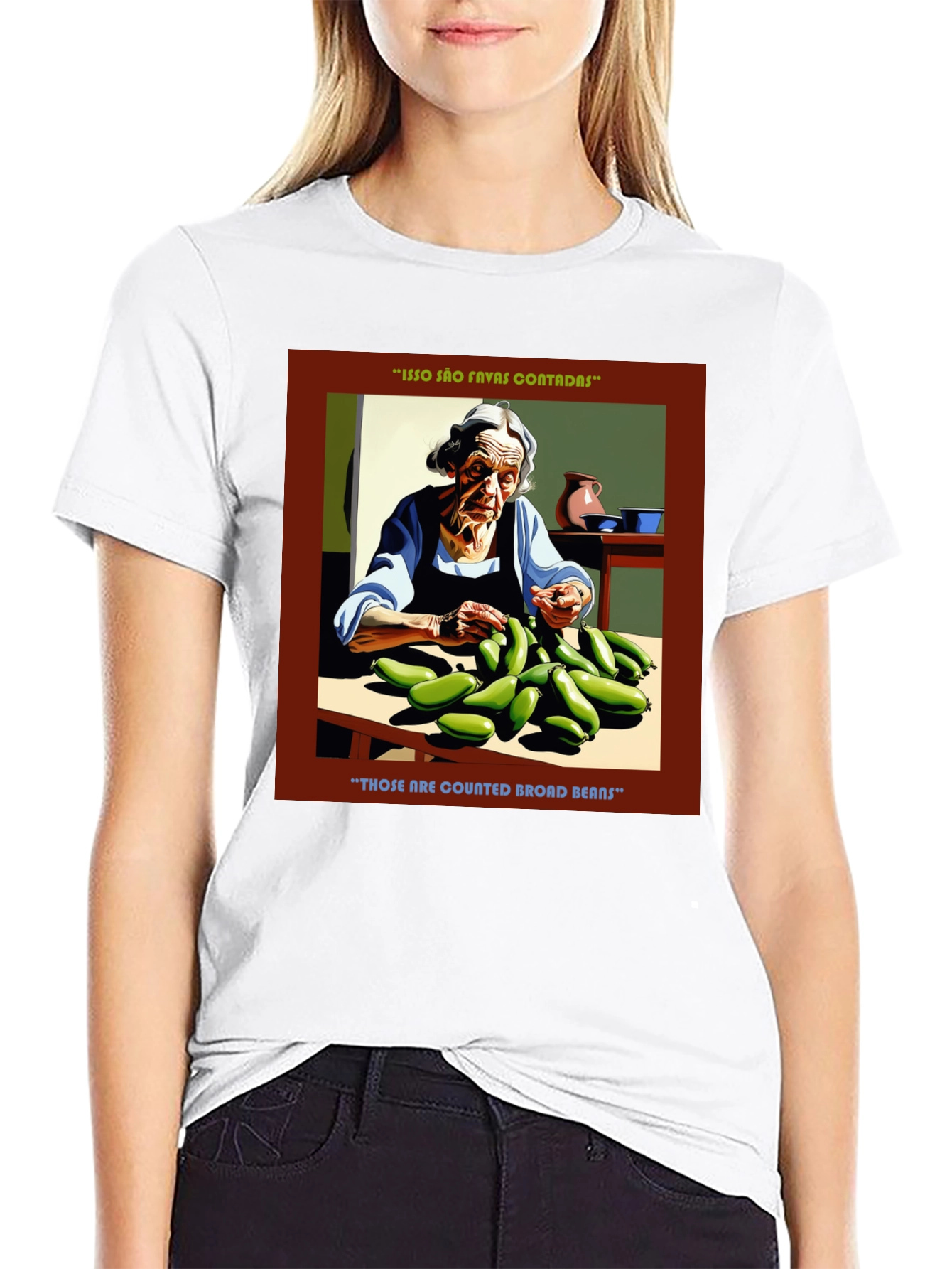 Black Broad Bean Graphic Tee - Quirky & Comfortable view 9