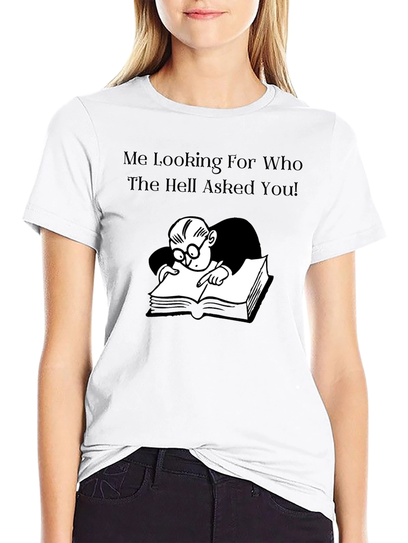 Black Humorous Graphic Tee: Me Looking For Who Asked! view 9