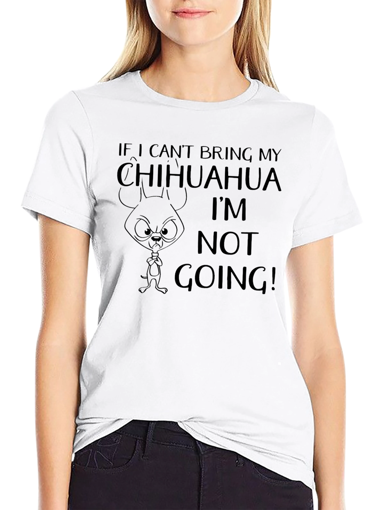 Black Chihuahua Lover T-Shirt - If I Can't Bring My Chihuahua view 9