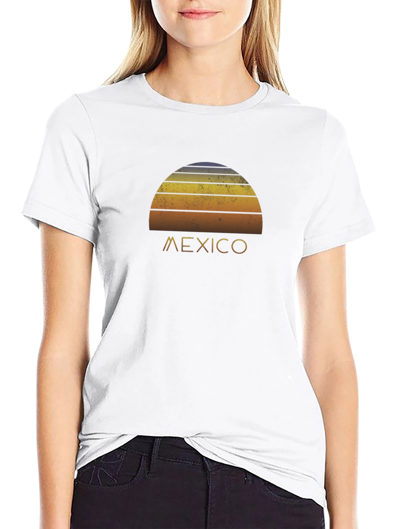 Black Retro Mexico Sunset Graphic Tee view 9