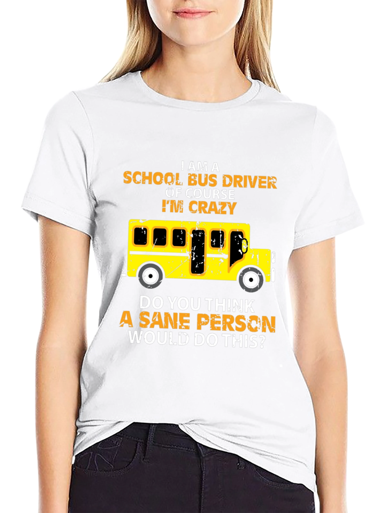 Black Crazy School Bus Driver T-Shirt view 9