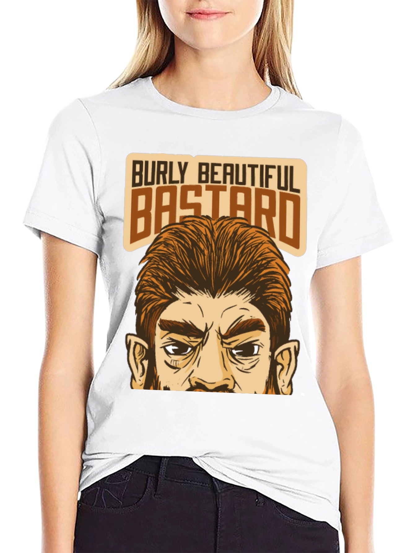 Black Burly Beautiful Bastard Graphic T-Shirt view 9