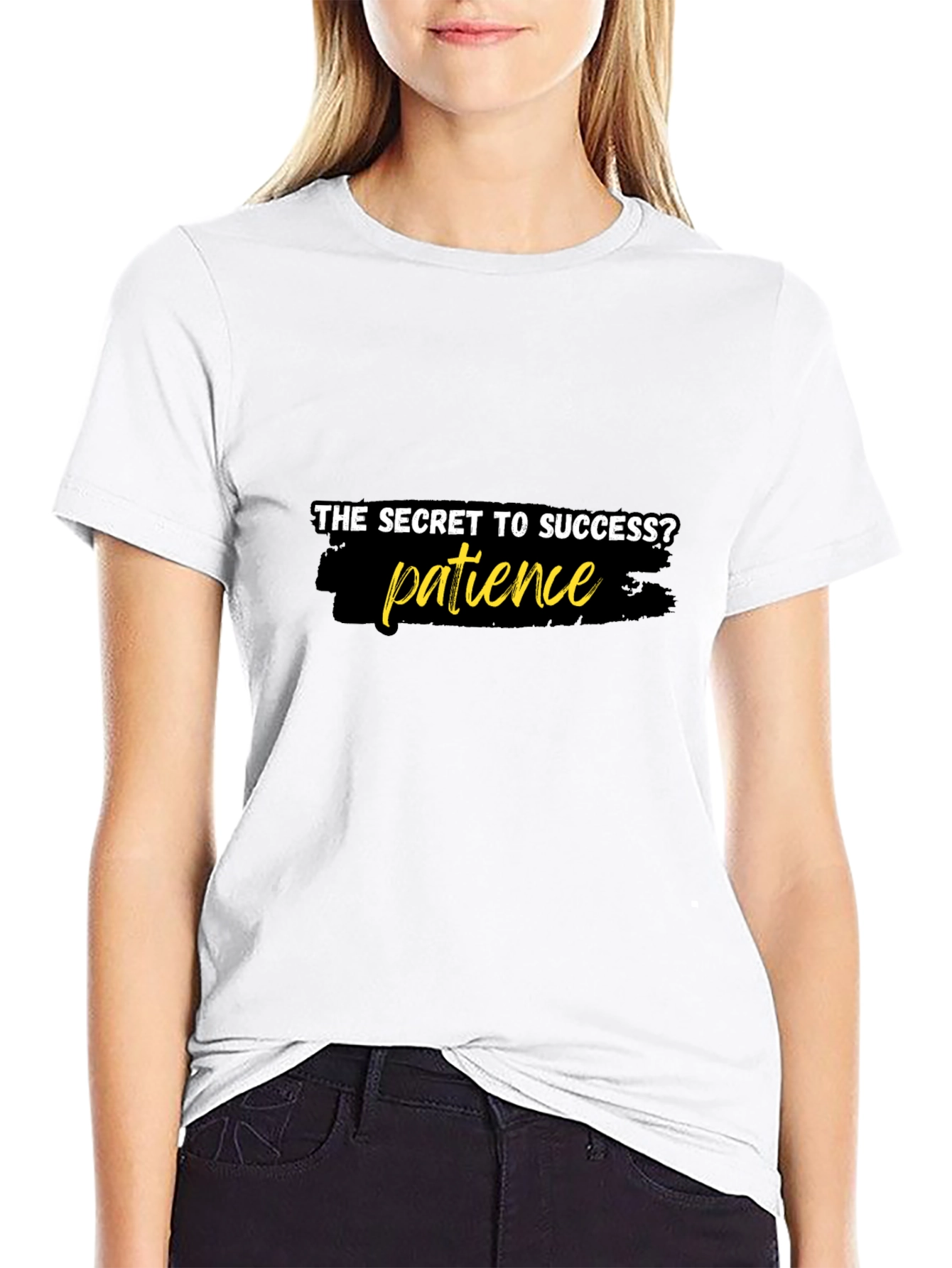Black Patience is the Key T-Shirt - Stylish Black Tee view 9