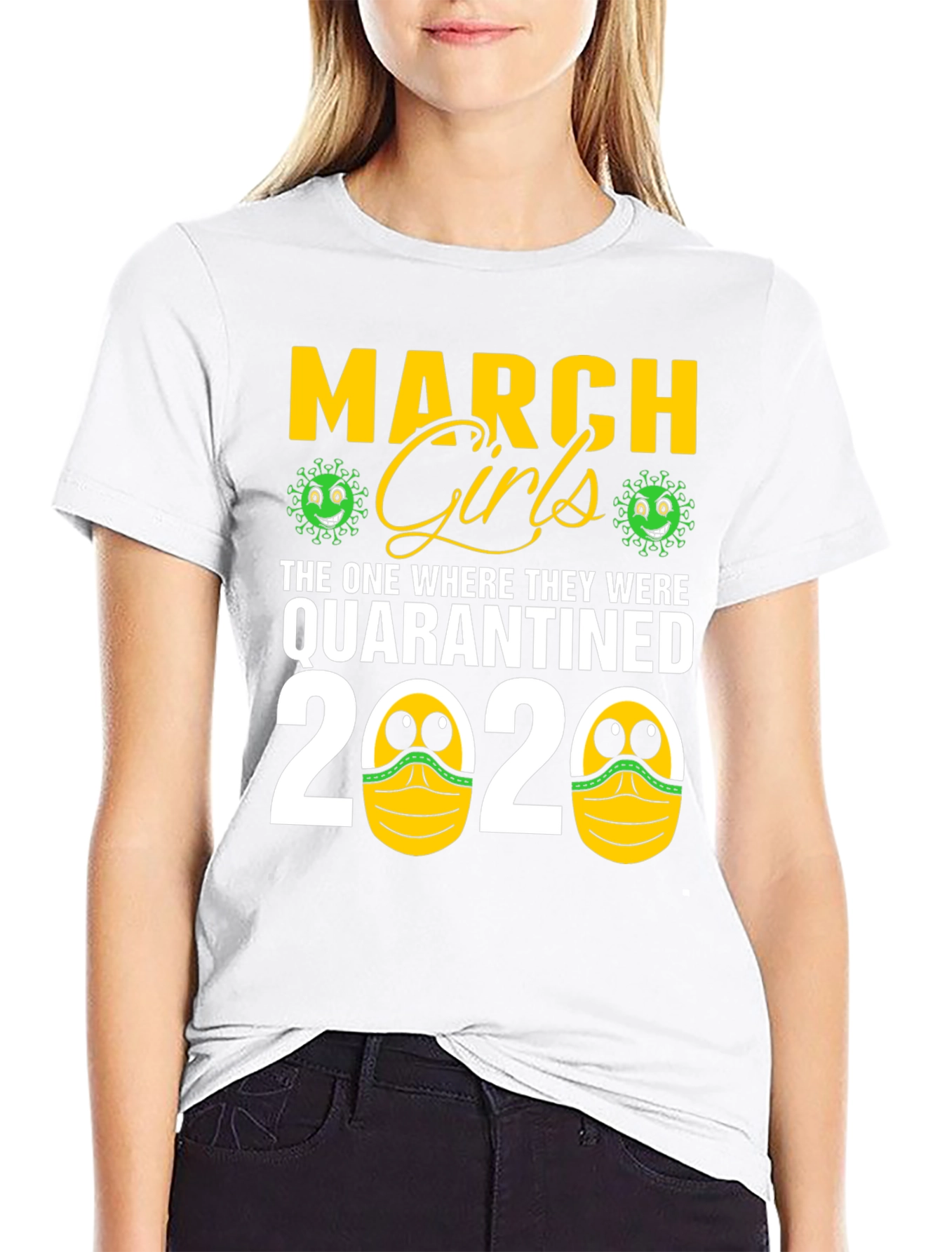 Black March Girls Quarantined 2020 Graphic Tee view 9
