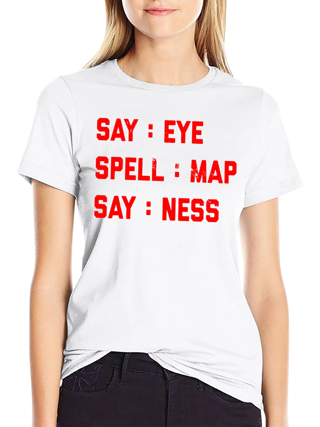 Black Say Eye Spell Map Say Ness T-Shirt view 9