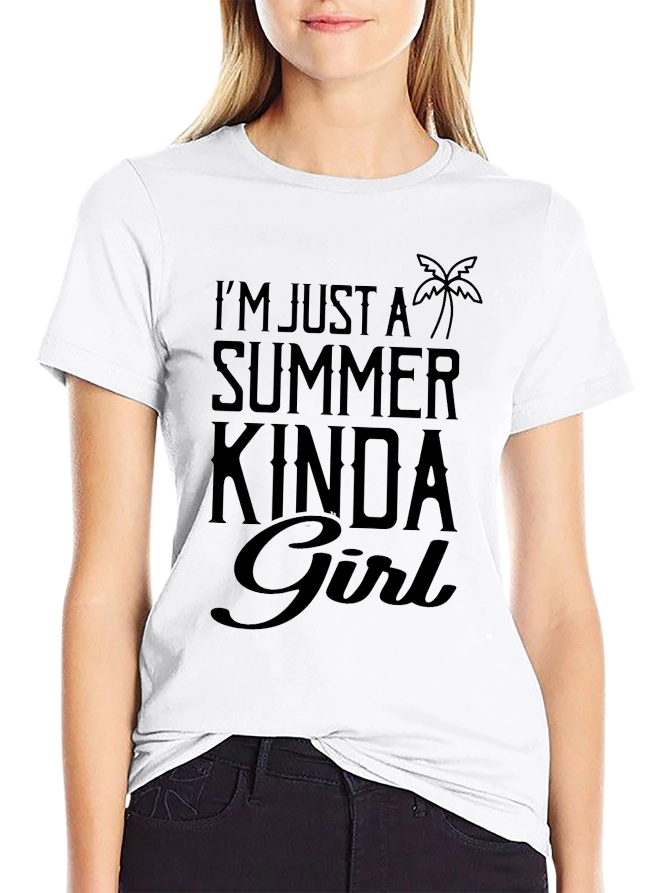 Black Summer Kinda Girl Black T-Shirt view 9