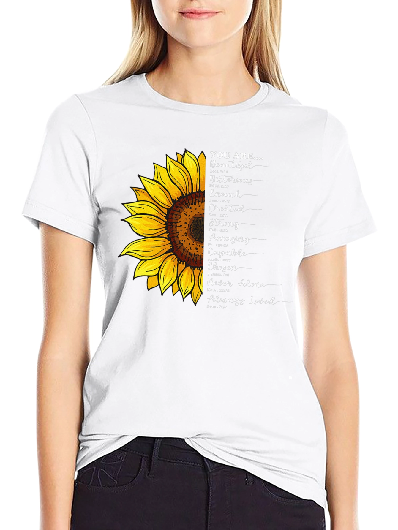 Black Sunflower Inspirational T-Shirt view 9