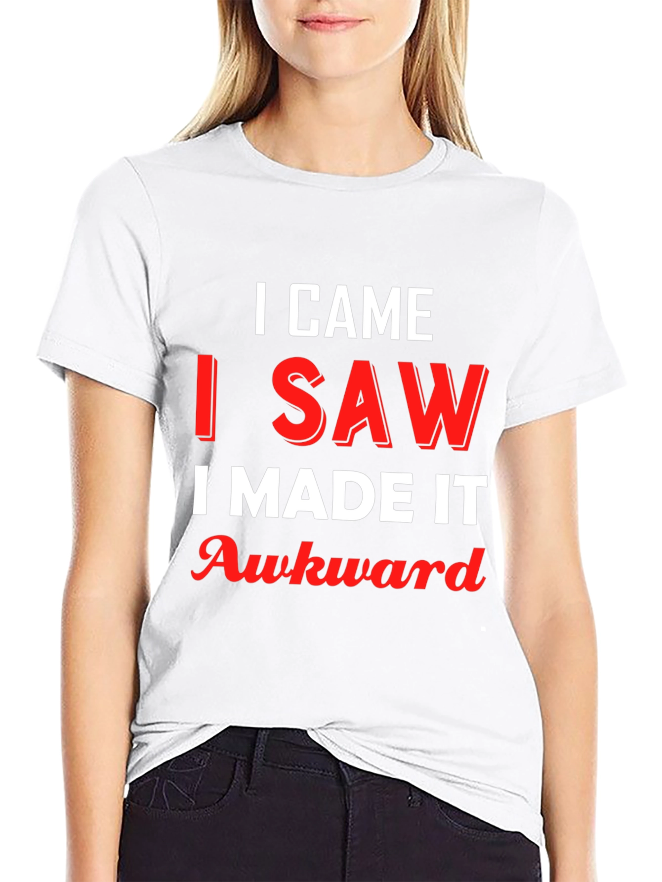 Black I Came I Saw I Made It Awkward Graphic Tee view 9