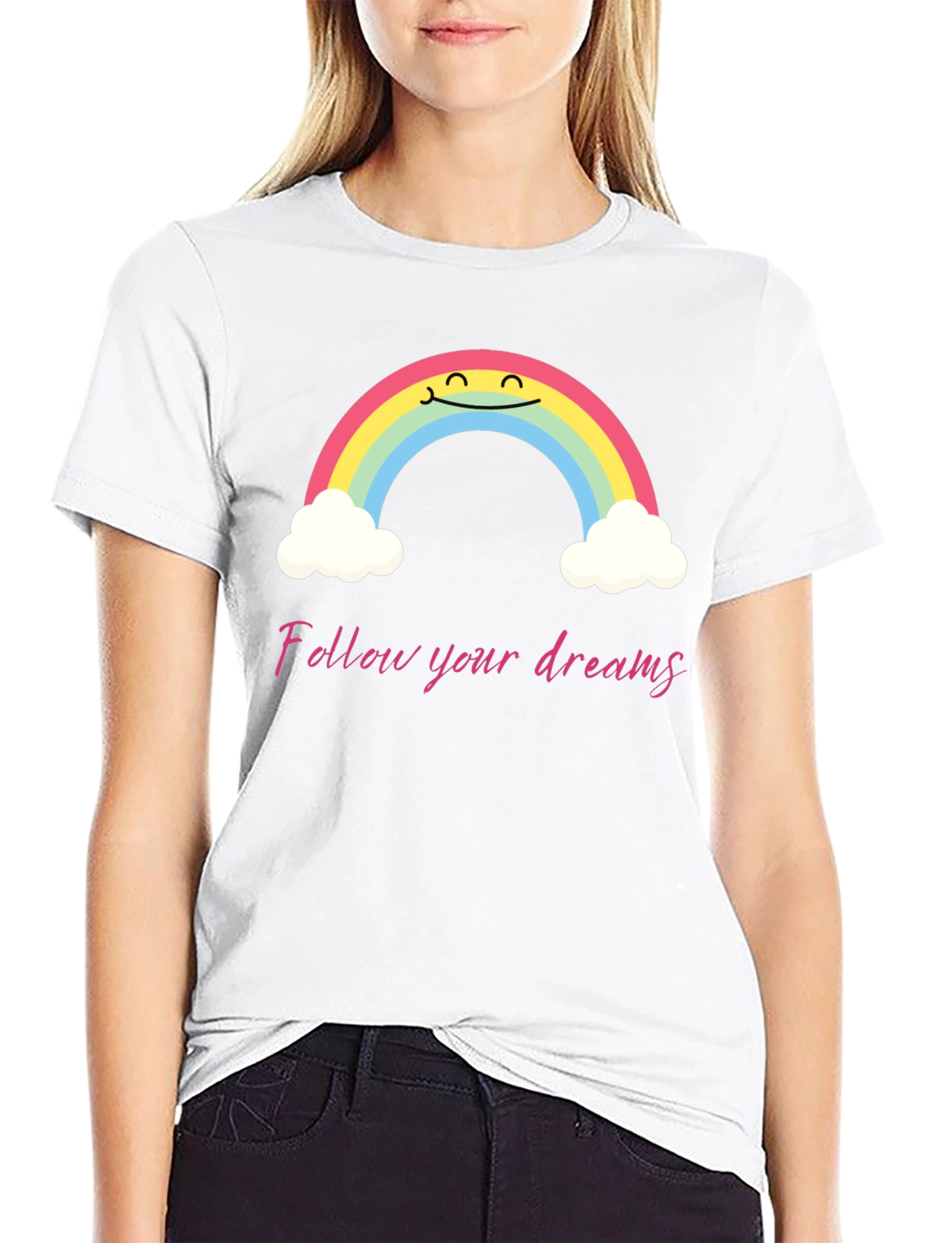 Black Rainbow Dreams Graphic Tee - Follow Your Dreams view 9