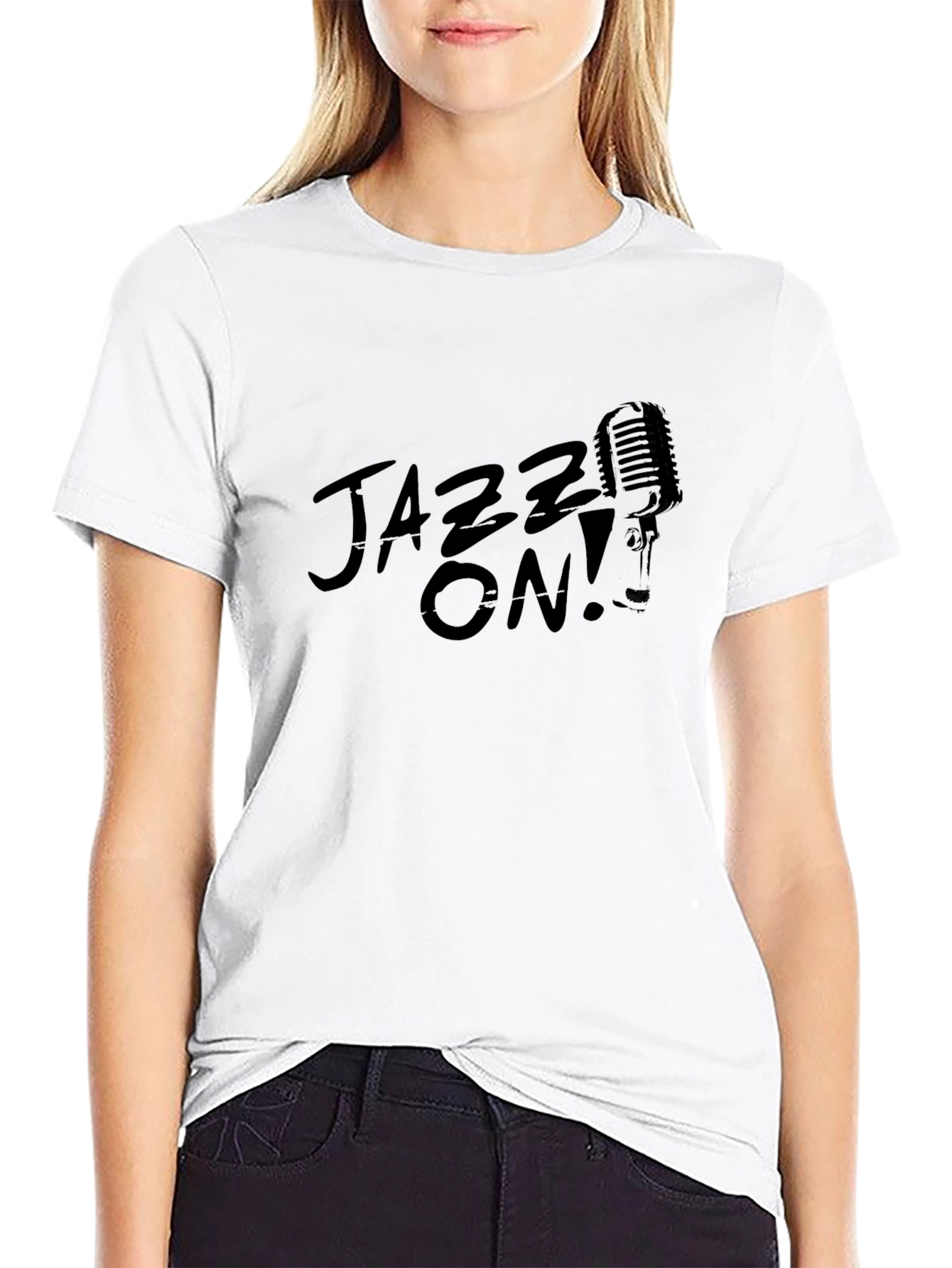Black Jazz On! Black Graphic Print T-Shirt view 9