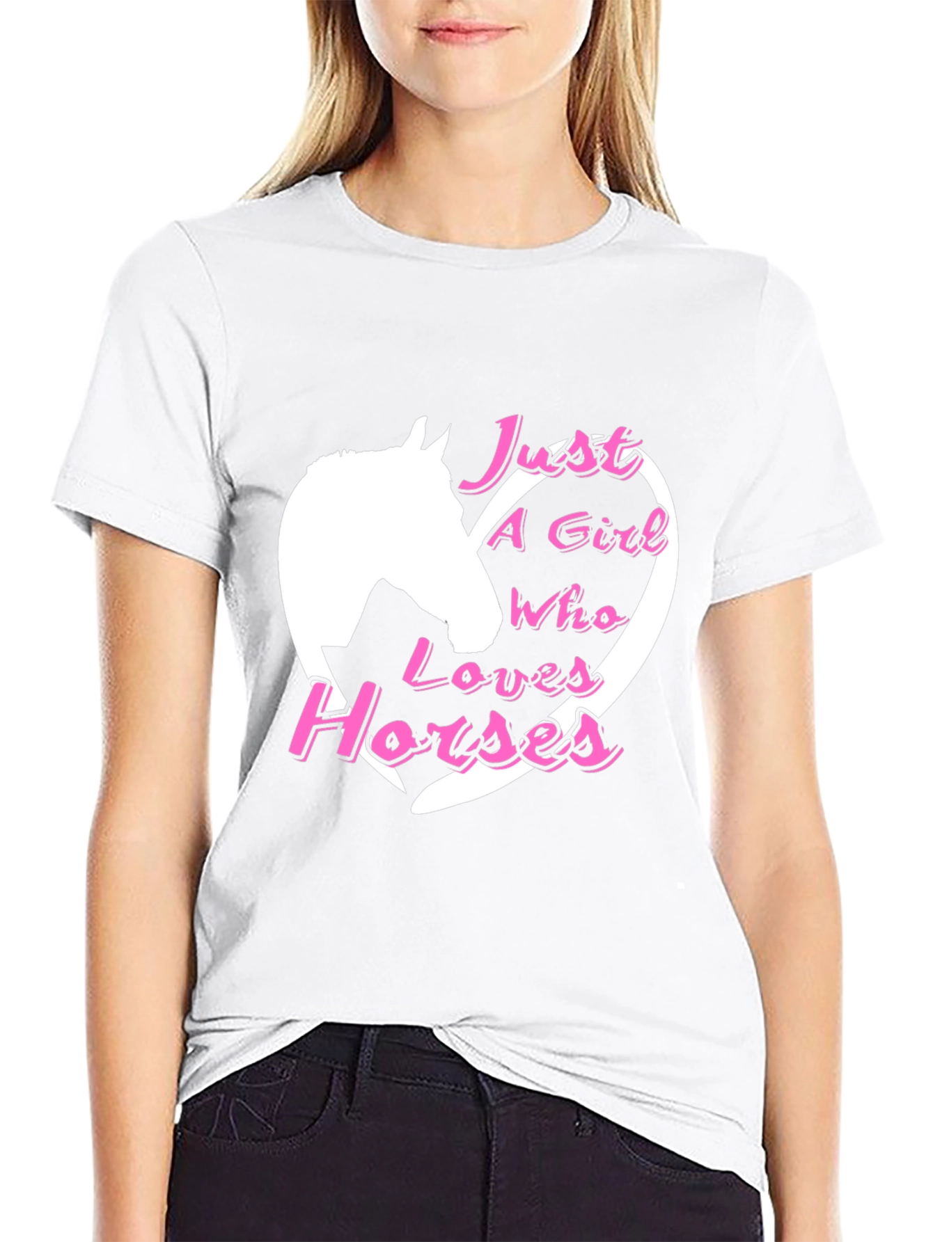 Black Just A Girl Who Loves Horses Black T-Shirt view 9