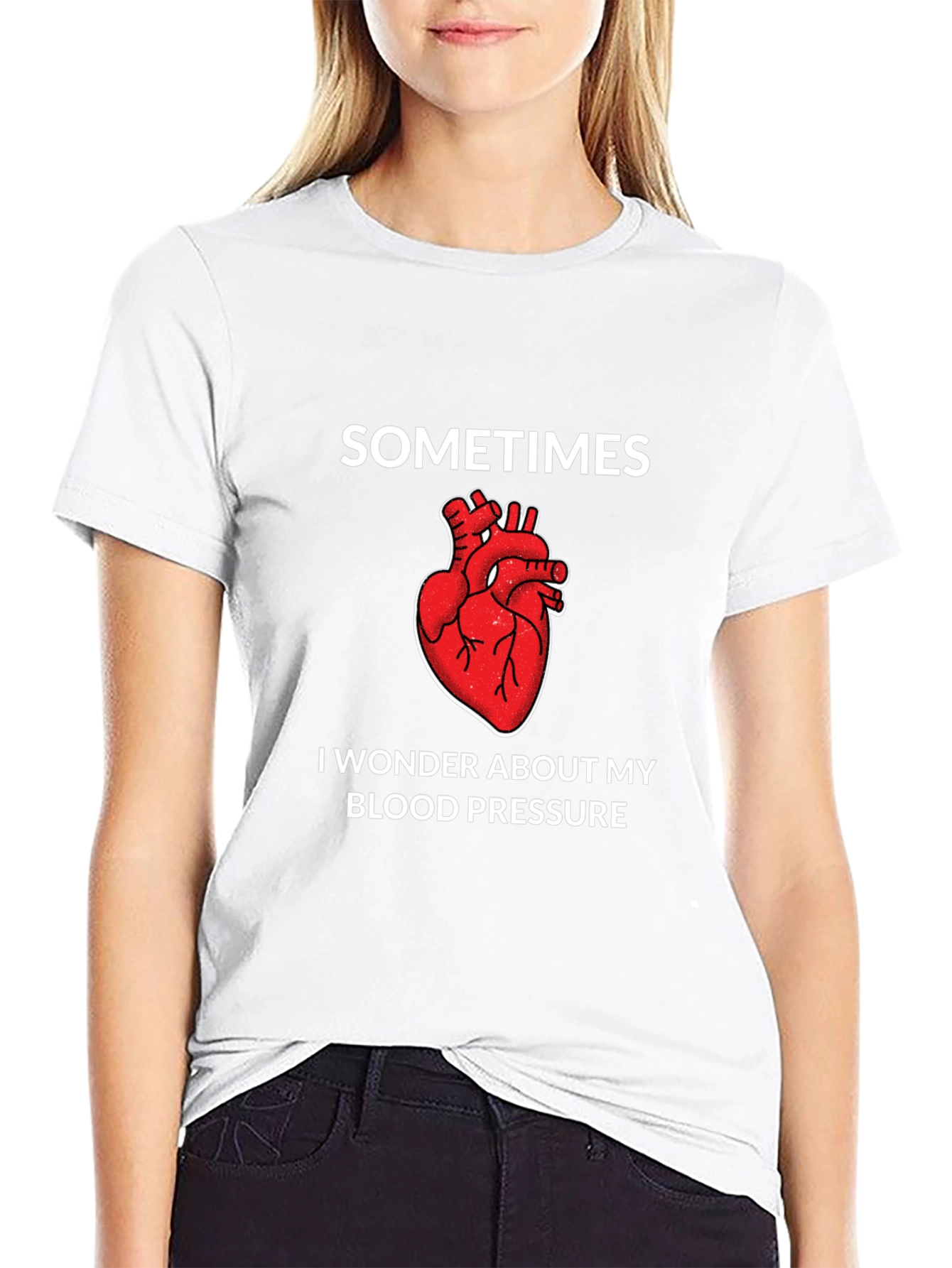 Black Funny Blood Pressure Heart T-Shirt view 9