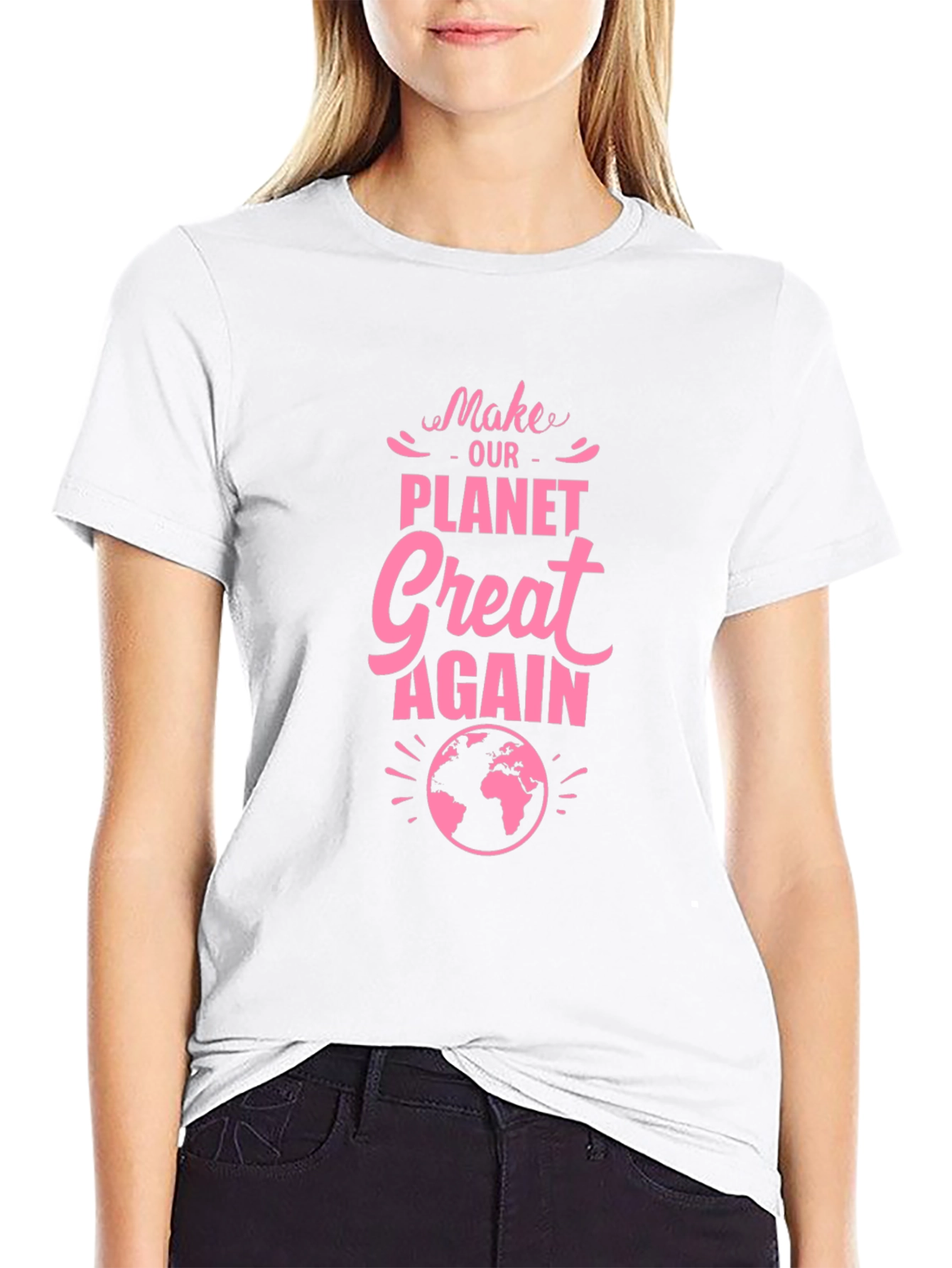 Black Make Our Planet Great Again Graphic Tee view 9