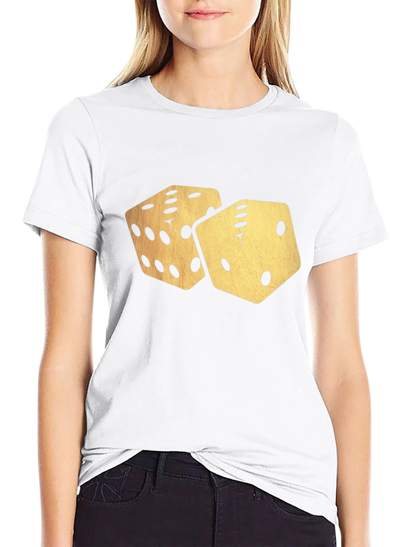 Black Dice Graphic T-Shirt - Lucky Roll Design view 9