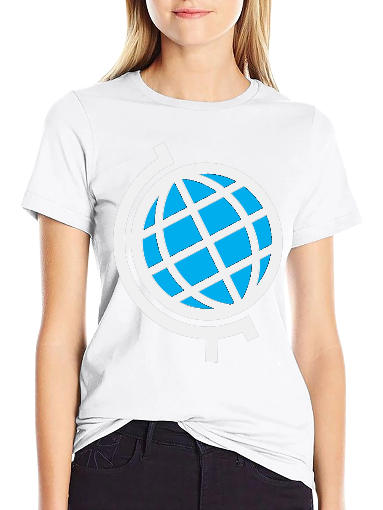 Black Globe Graphic Black T-Shirt - Stylish World Design view 9