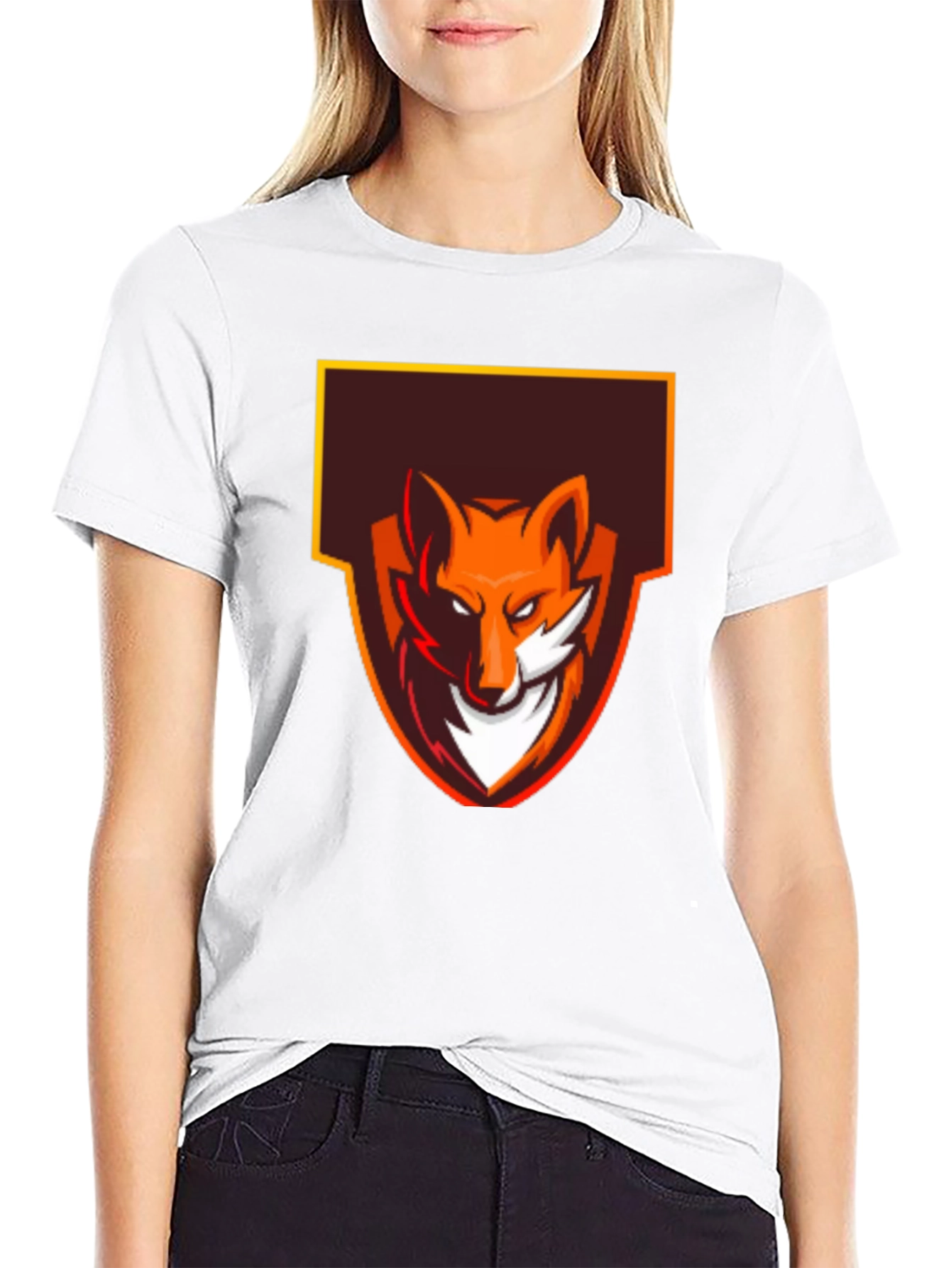 Black Fox Logo Graphic Tee - Black Cotton Blend view 9