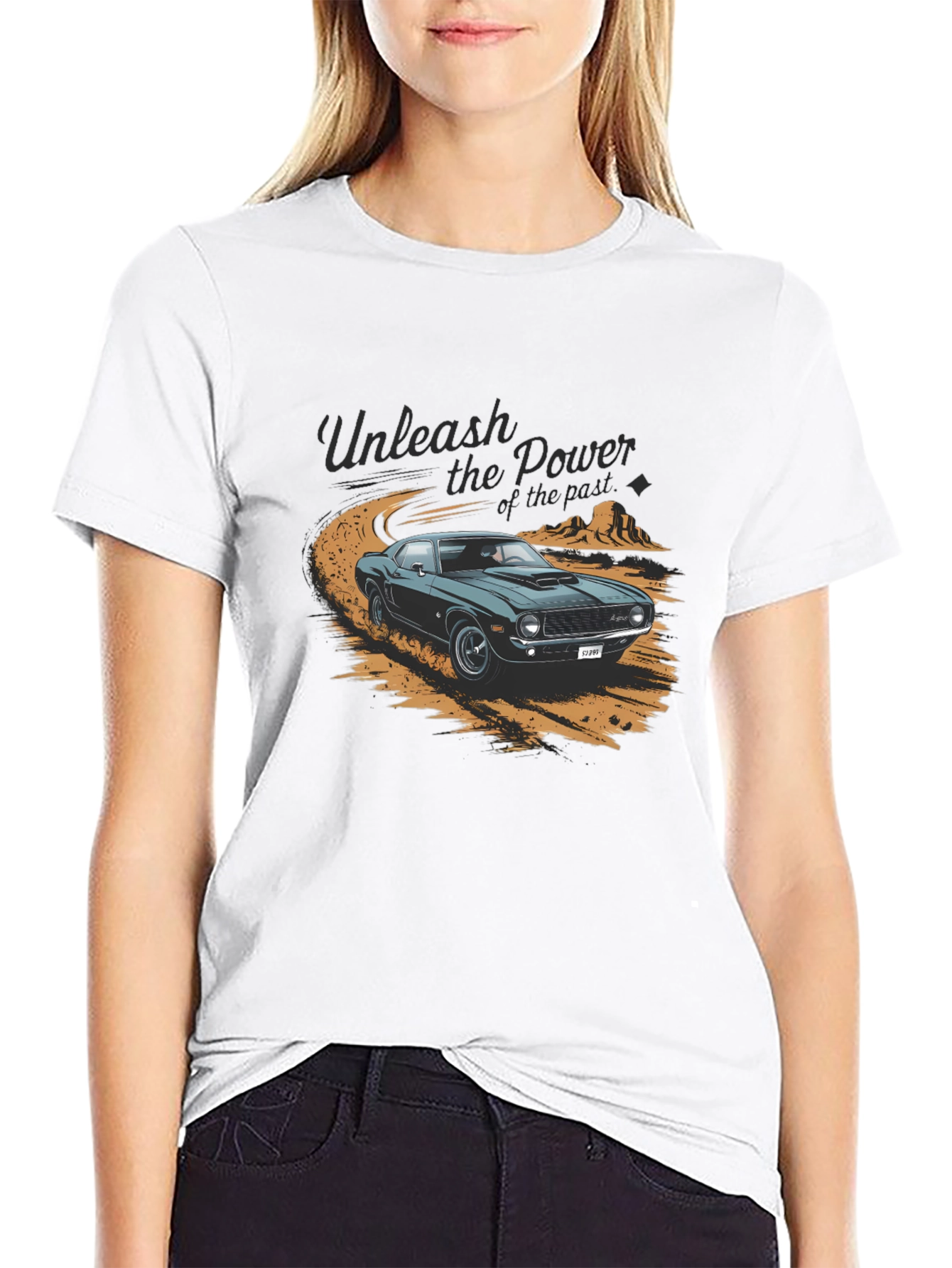 Black Unleash the Power Car Graphic T-Shirt view 9