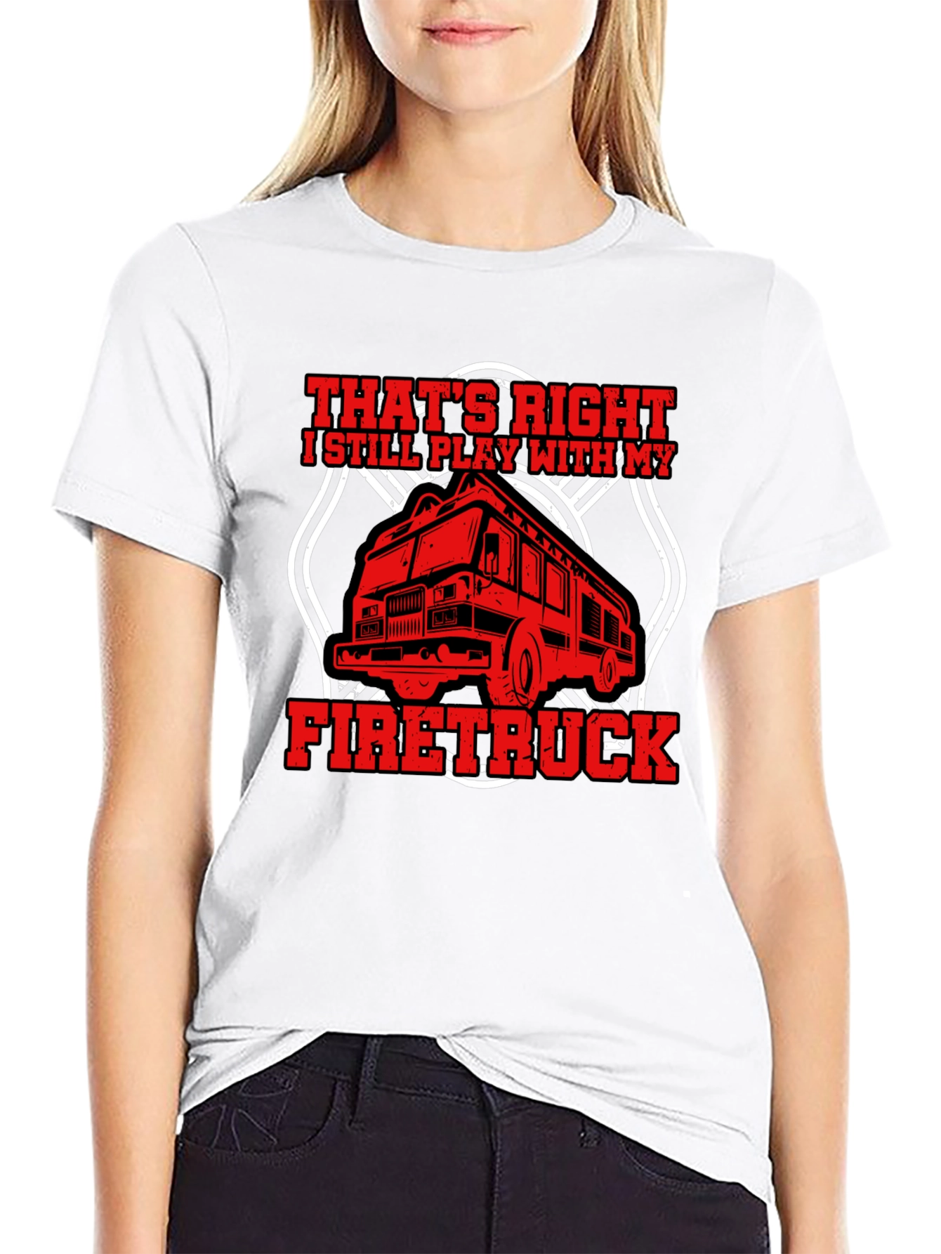 Black Firetruck T-Shirt - Play With My Firetruck view 9