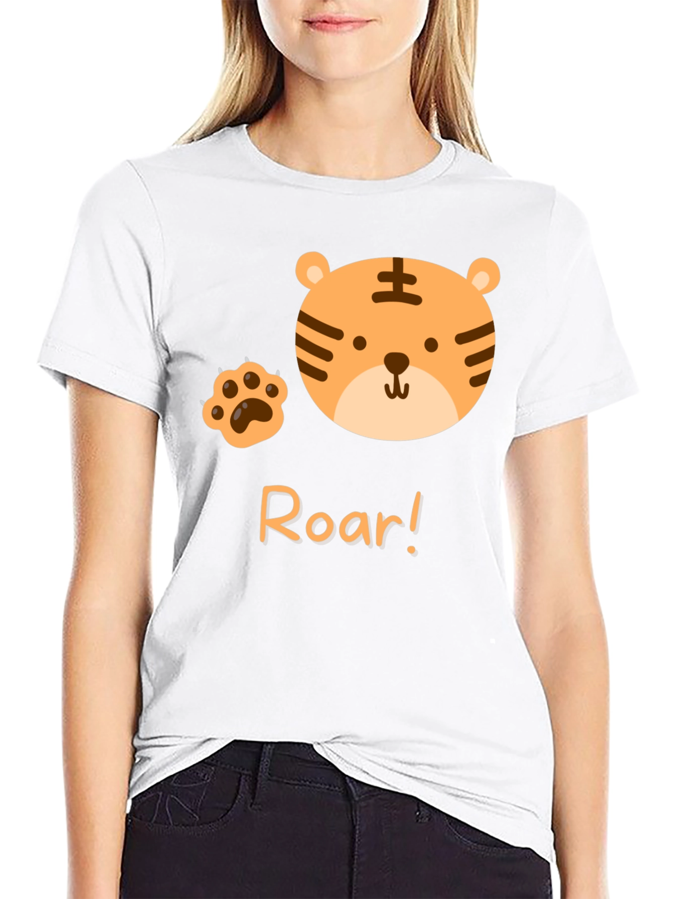 Black Roar Tiger Graphic Tee - Cute Black T-Shirt view 9