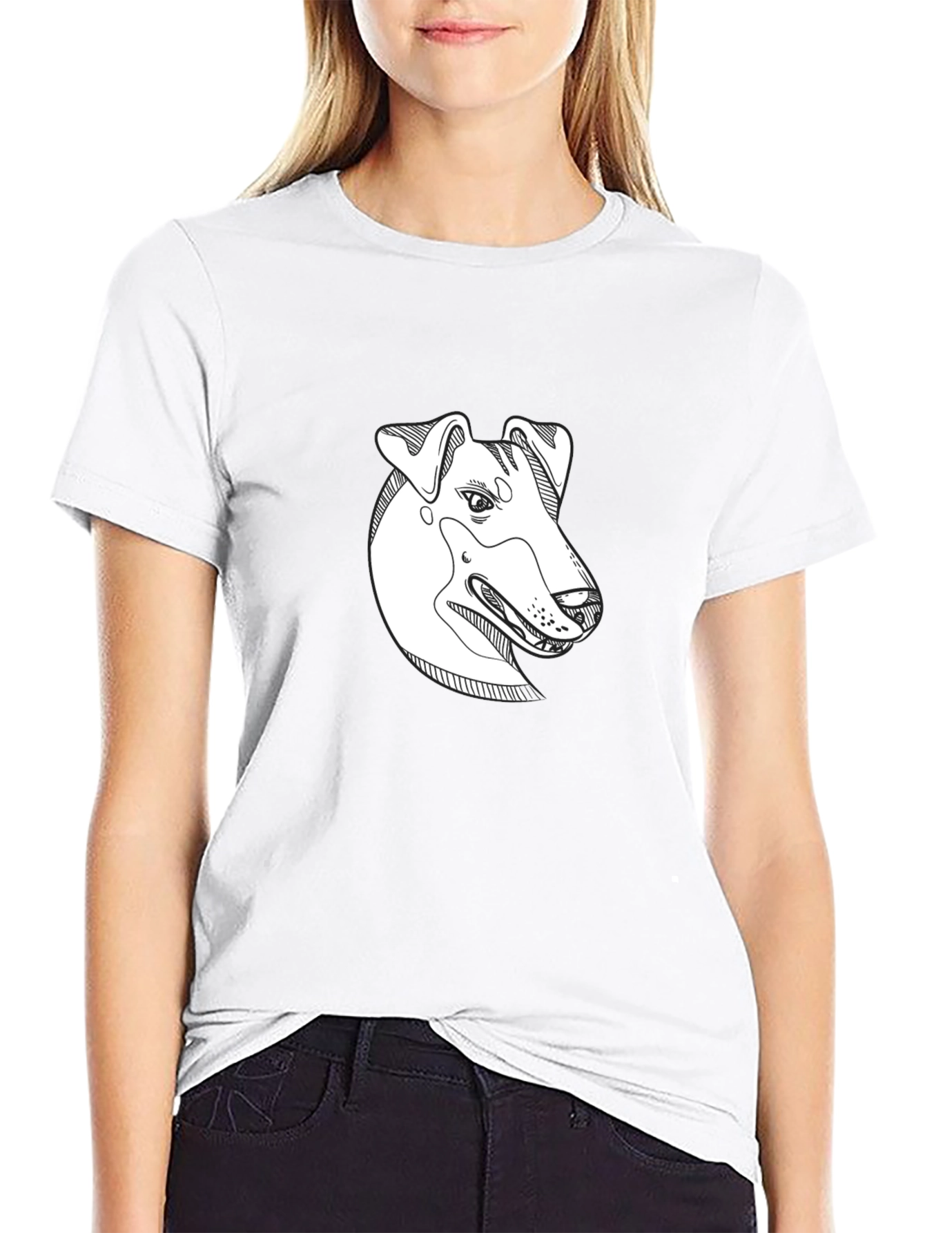 Dog Sketch Black T-Shirt - 9