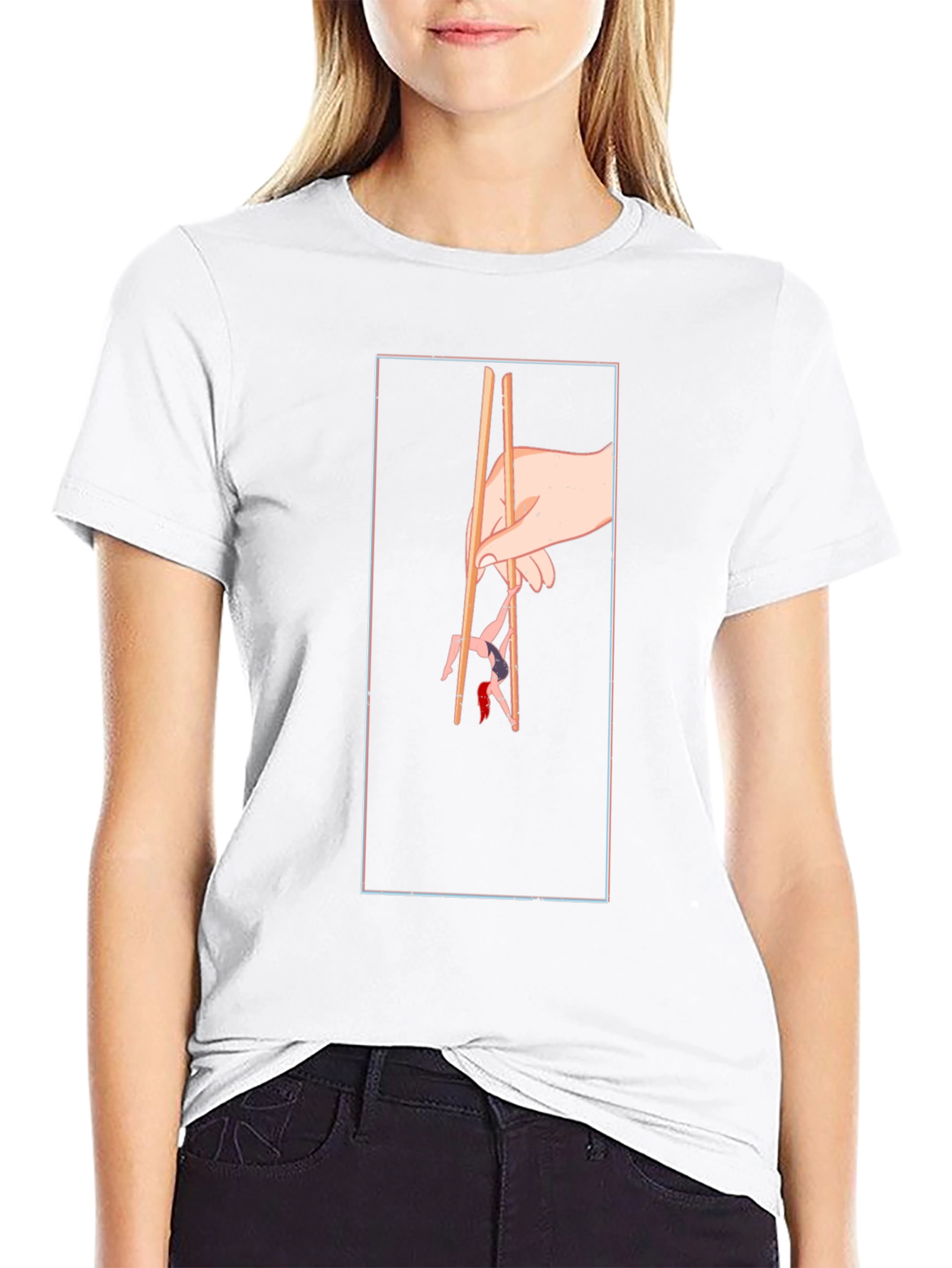 Black Chopstick Art Graphic Tee view 9