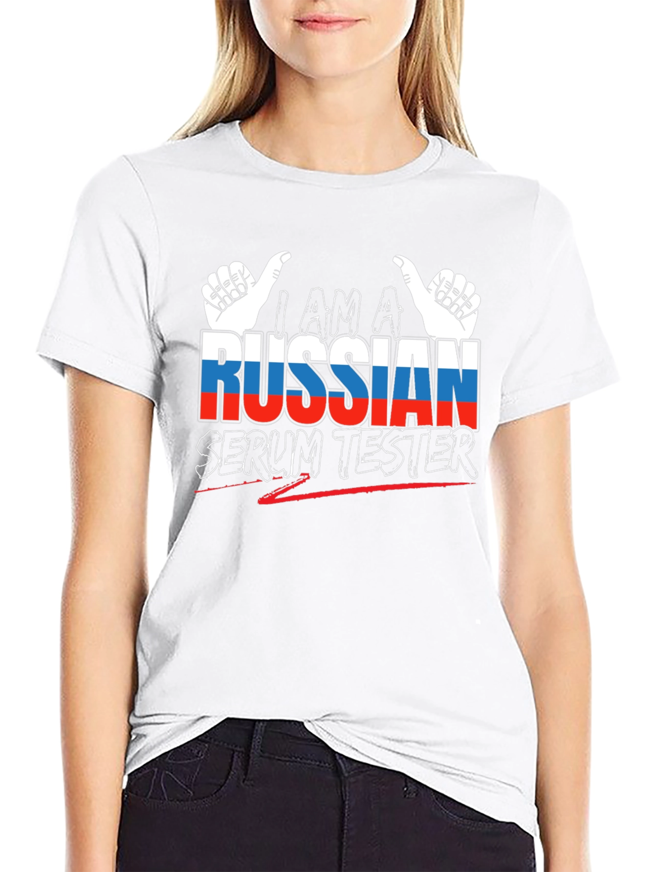 Black I am a Russian Serum Tester Black Graphic T-Shirt view 9