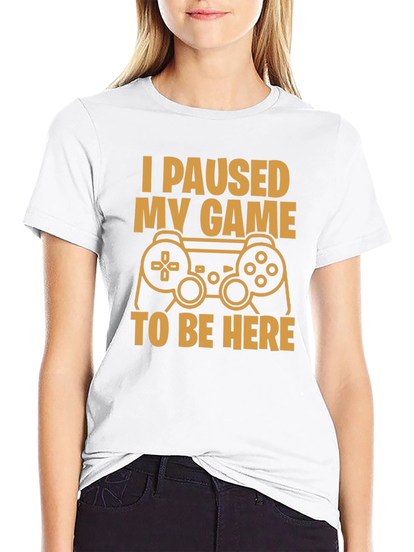 Black I Paused My Game Funny Gamer T-Shirt view 9