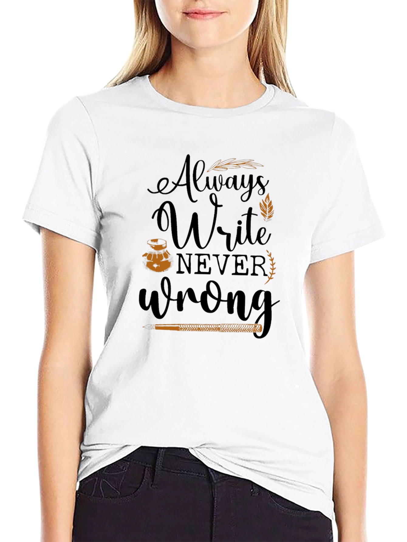 Black Always Write Graphic Tee - Black view 9