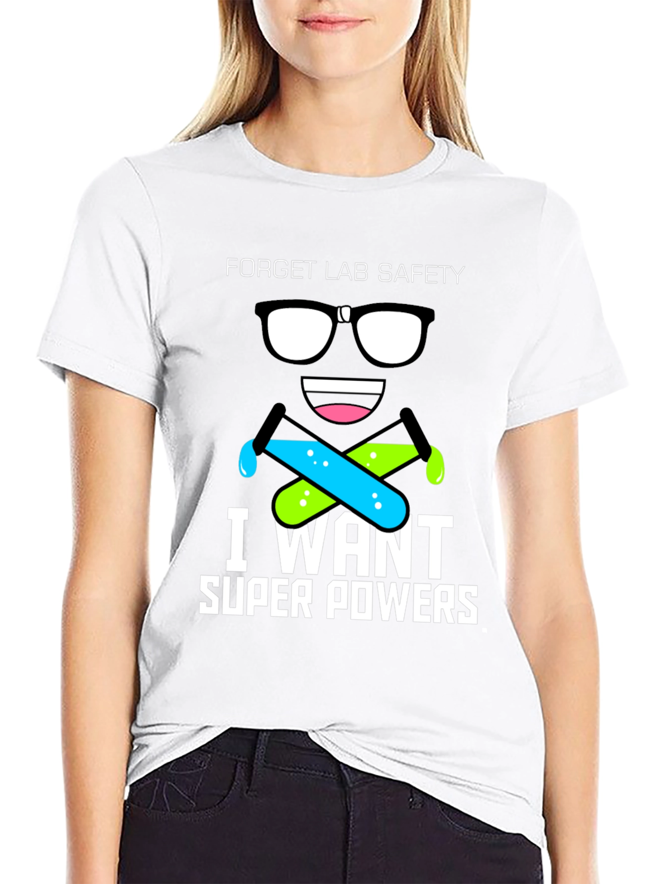 Black Forget Lab Safety T-Shirt - I Want Super Powers! view 9