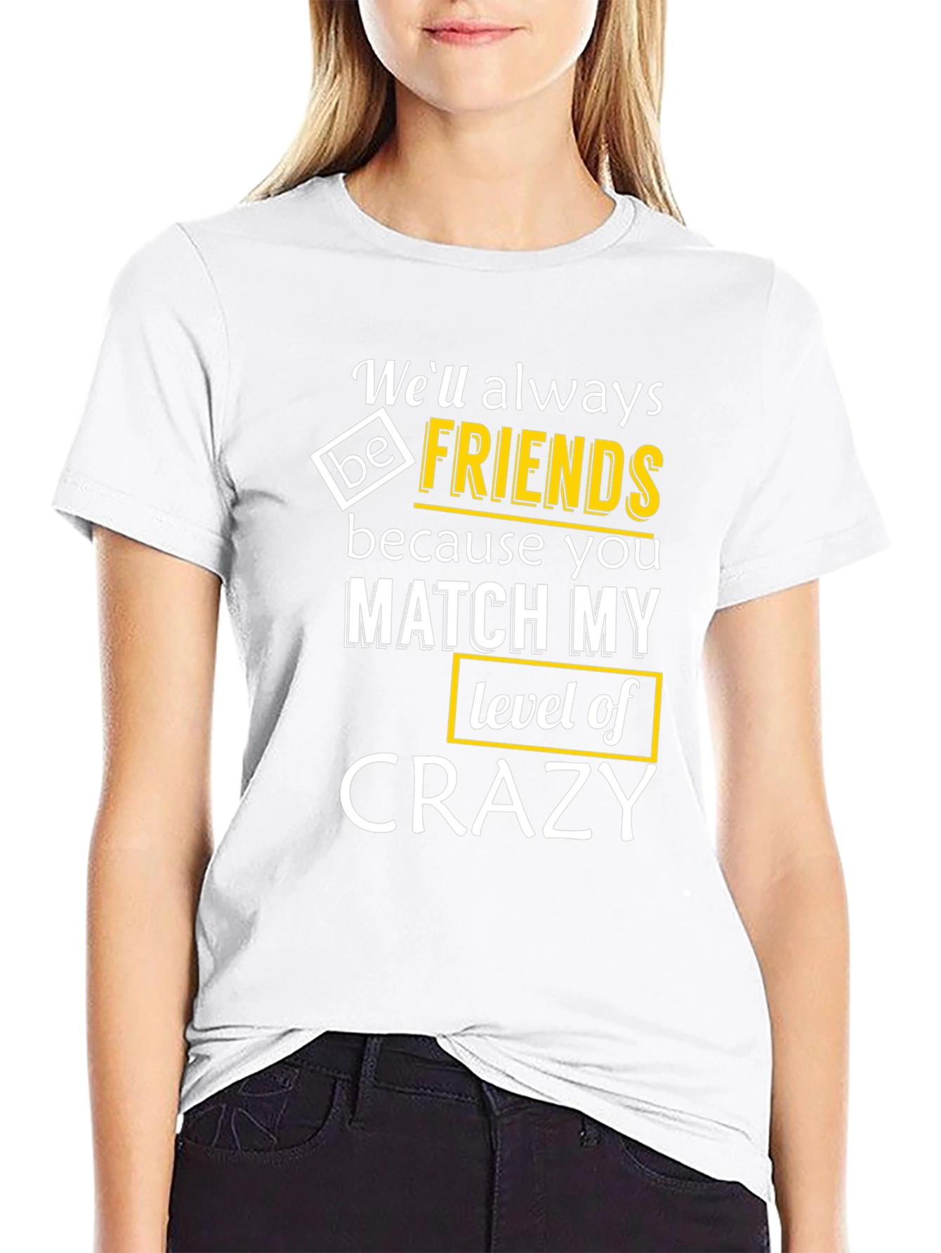 Black Funny Crazy Friends T-Shirt view 9