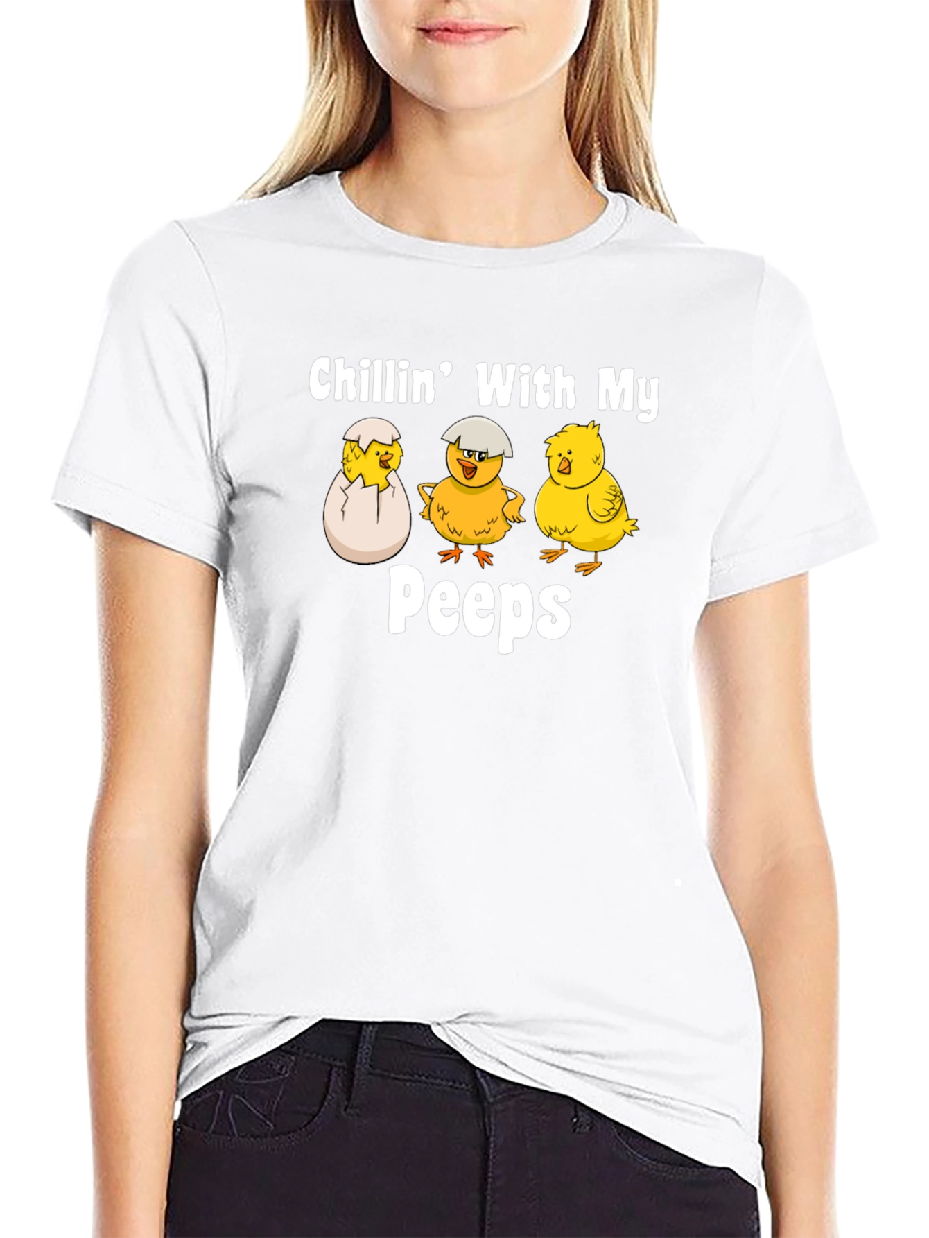 Black Chillin' With My Peeps Graphic Tee view 9