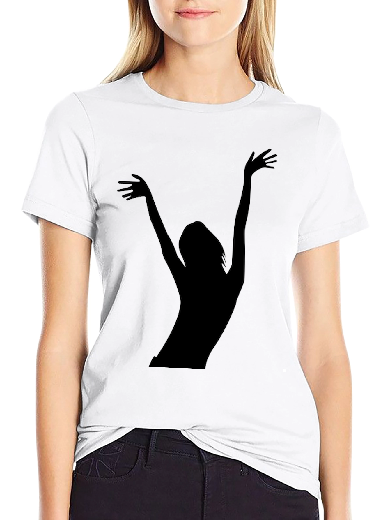 Black Silhouette Graphic Tee - Black Unisex T-Shirt view 9