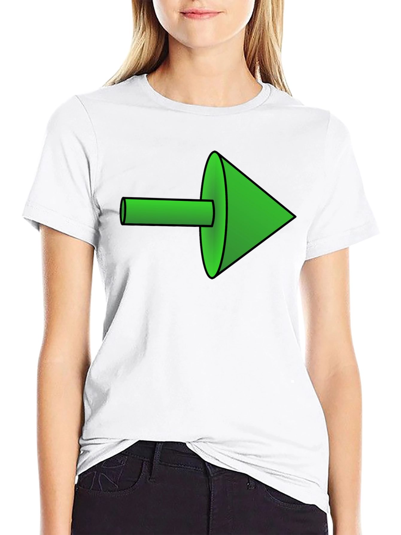 Black Green Arrow Graphic Black Tee view 9