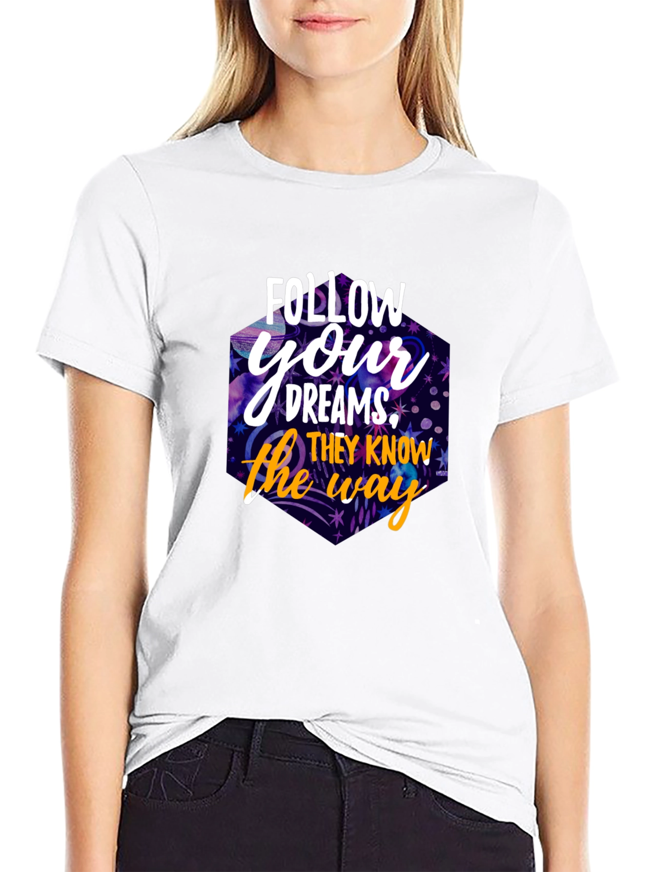 Black Follow Your Dreams Graphic T-Shirt view 9