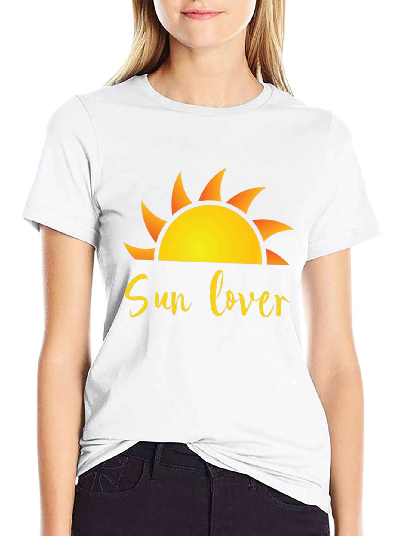 Black Sun Lover Graphic Black T-Shirt view 9