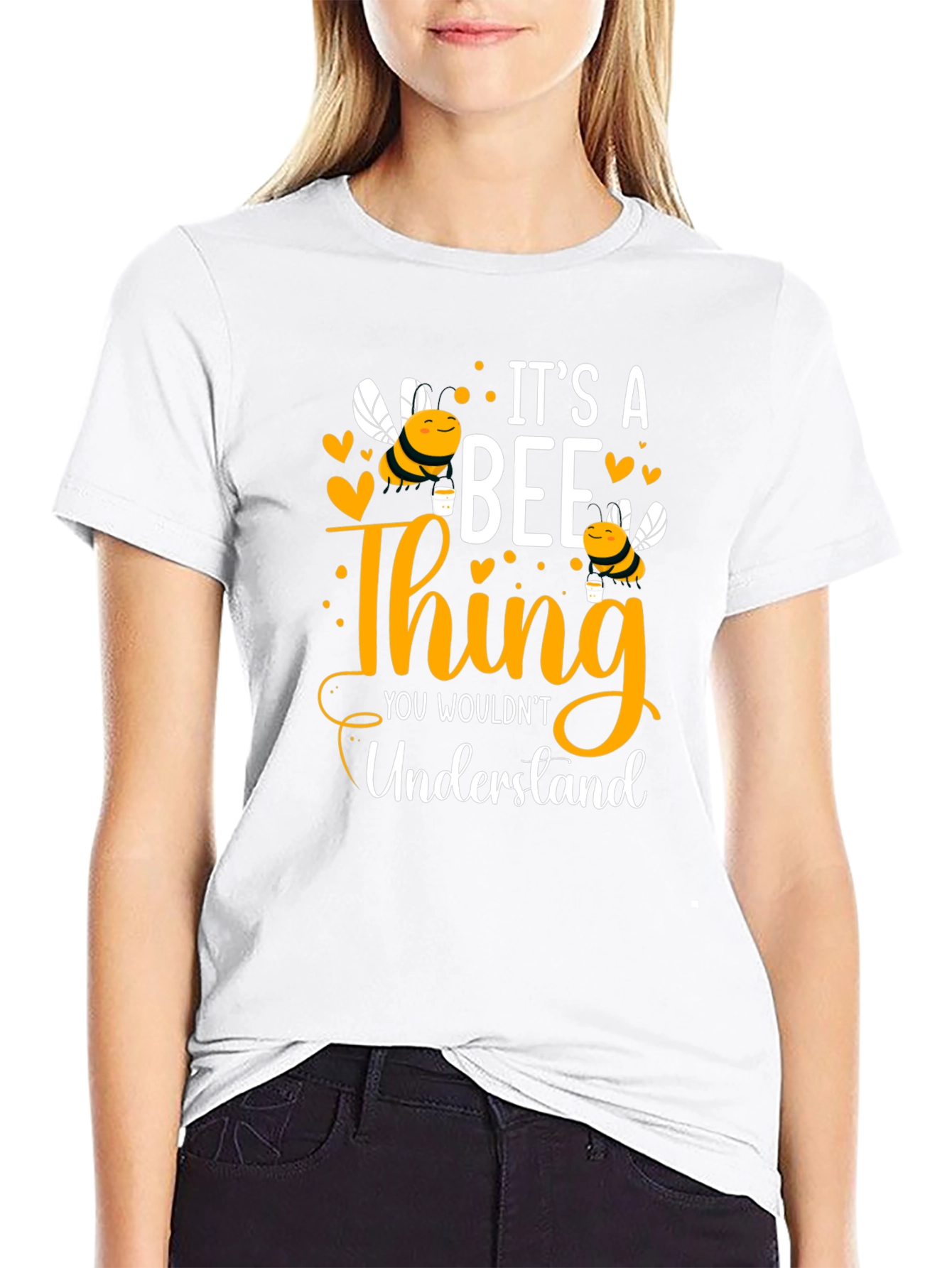 Black It's a Bee Thing T-Shirt - Unisex Cotton Tee view 9