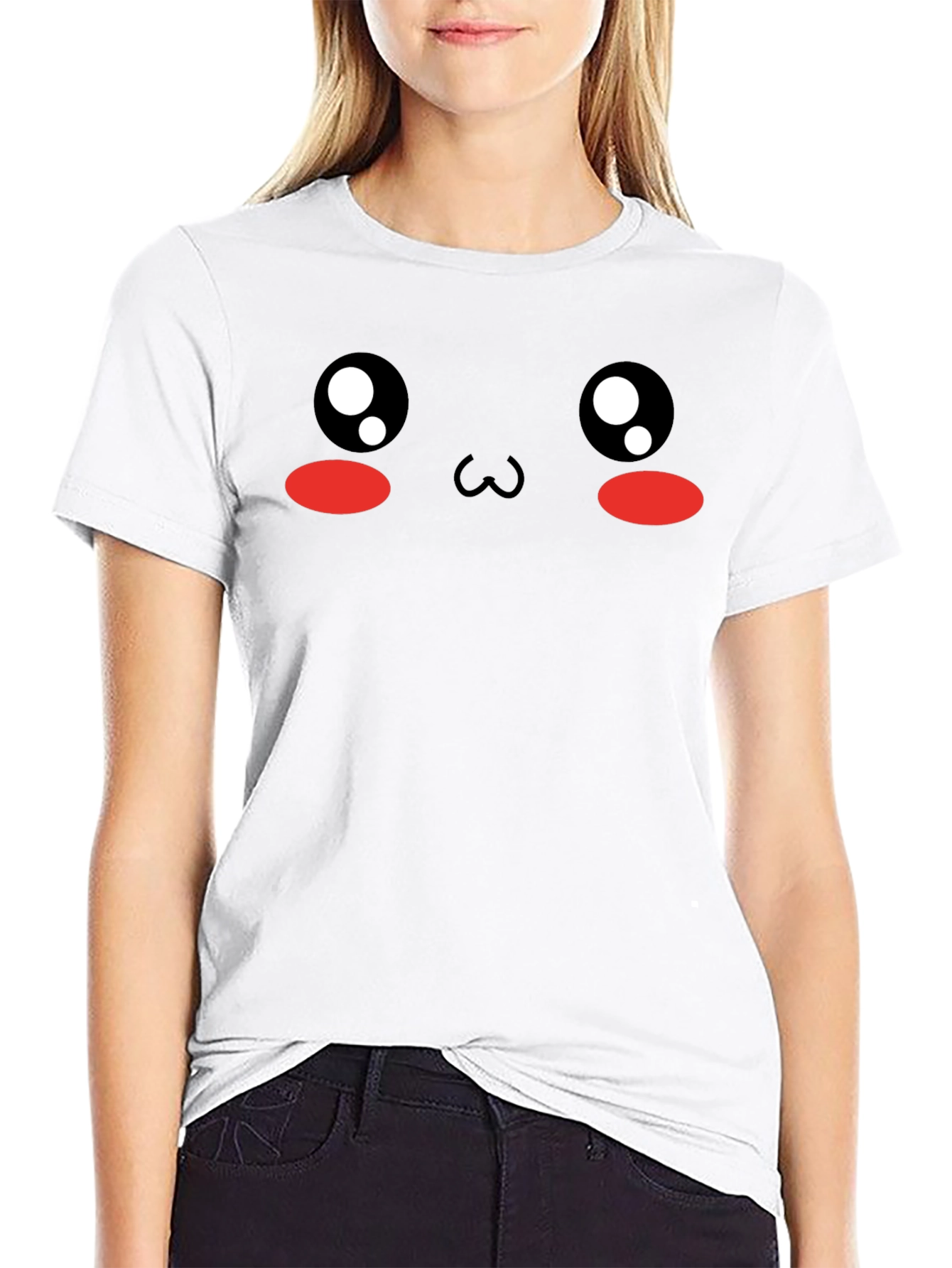 Black Kawaii Face T-Shirt - Cute Anime Style view 9