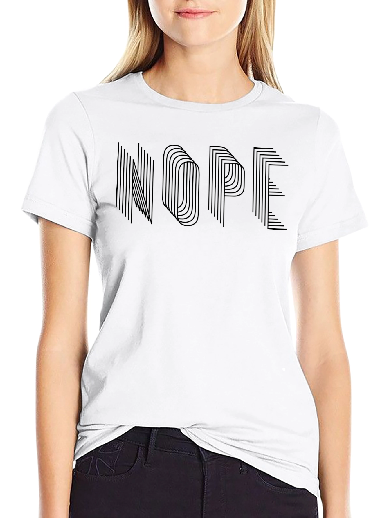 Black Nope Graphic Tee - Modern Minimalist Design view 9