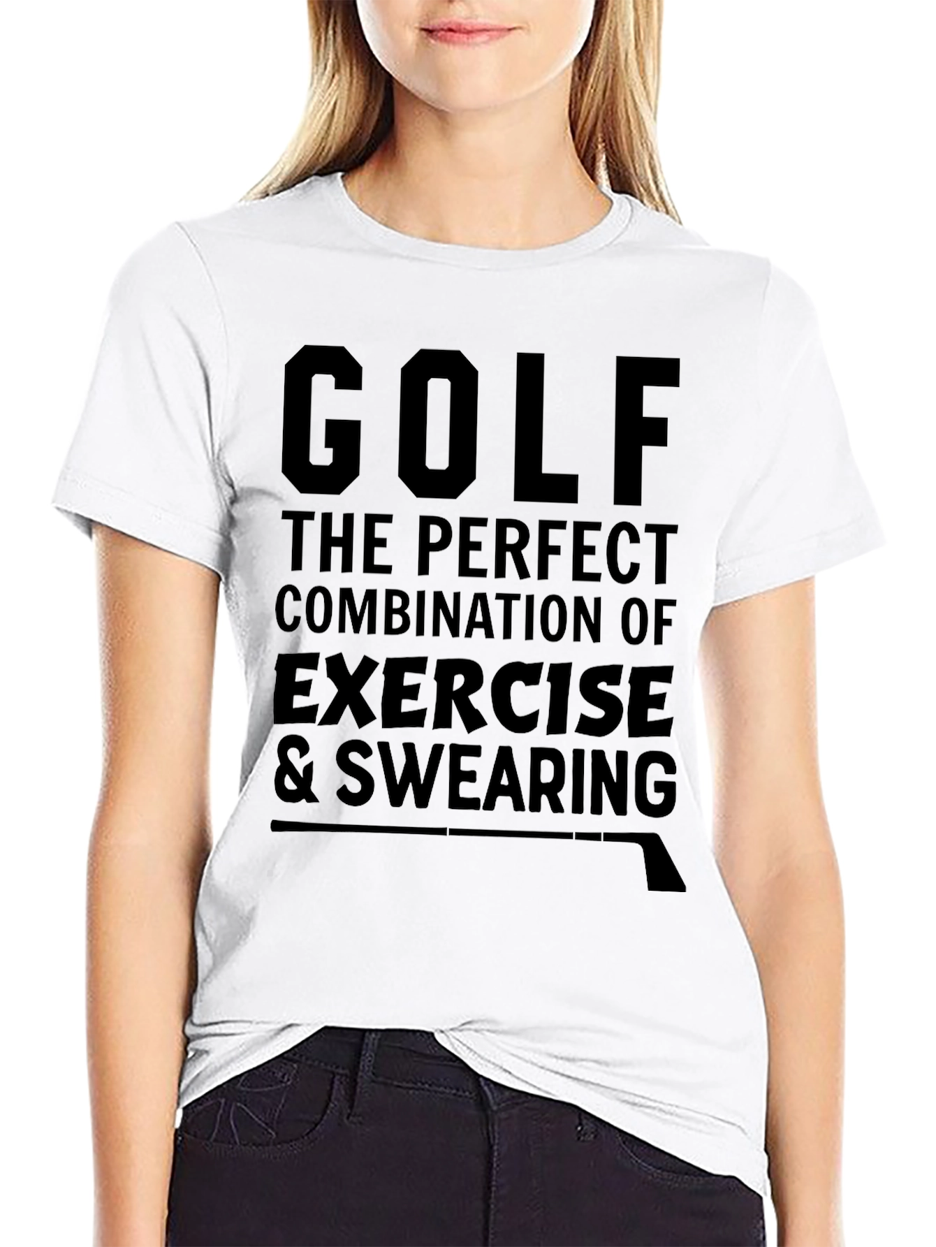 Black Golf Exercise & Swearing T-Shirt view 9