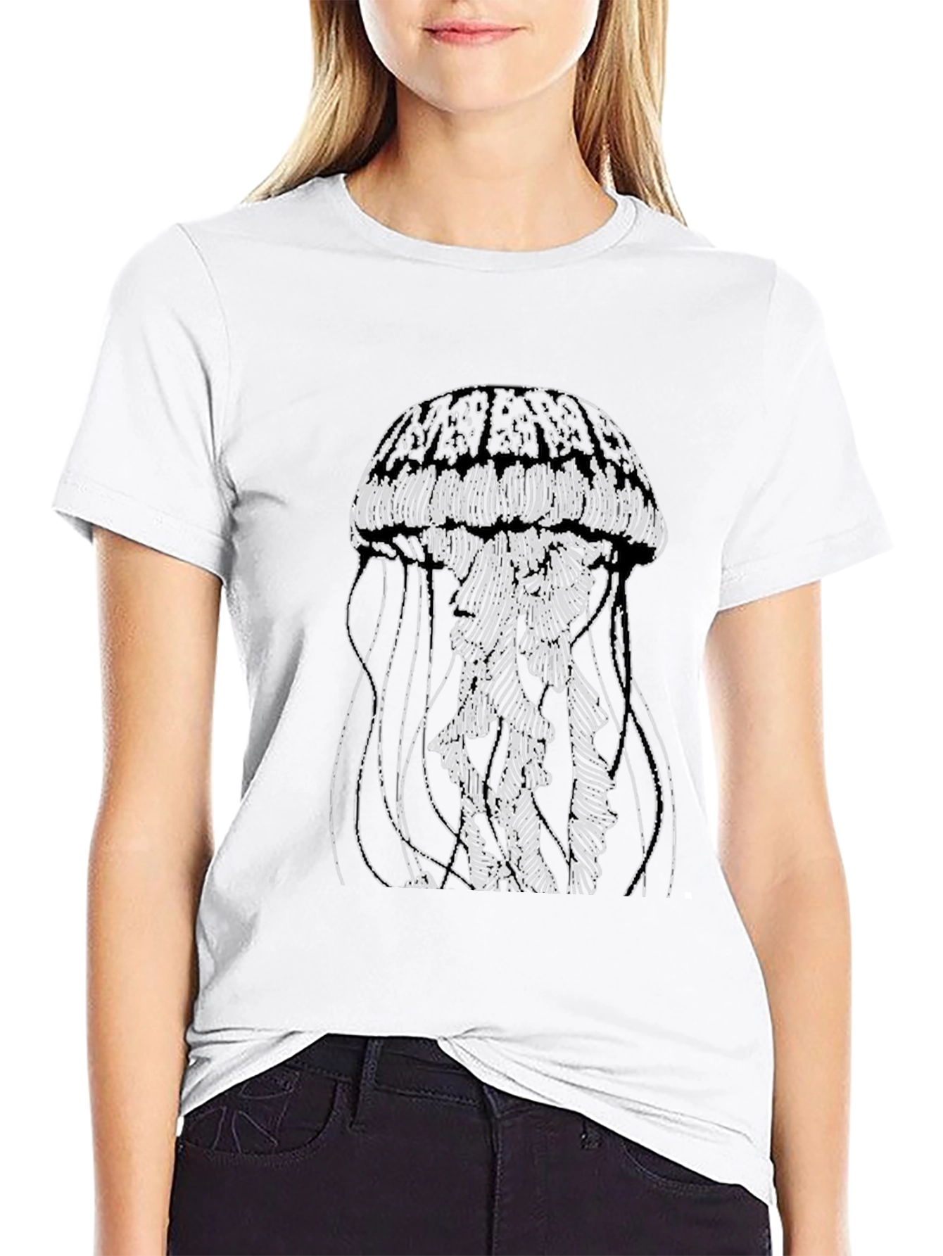 Black Jellyfish Graphic Tee - Black view 9