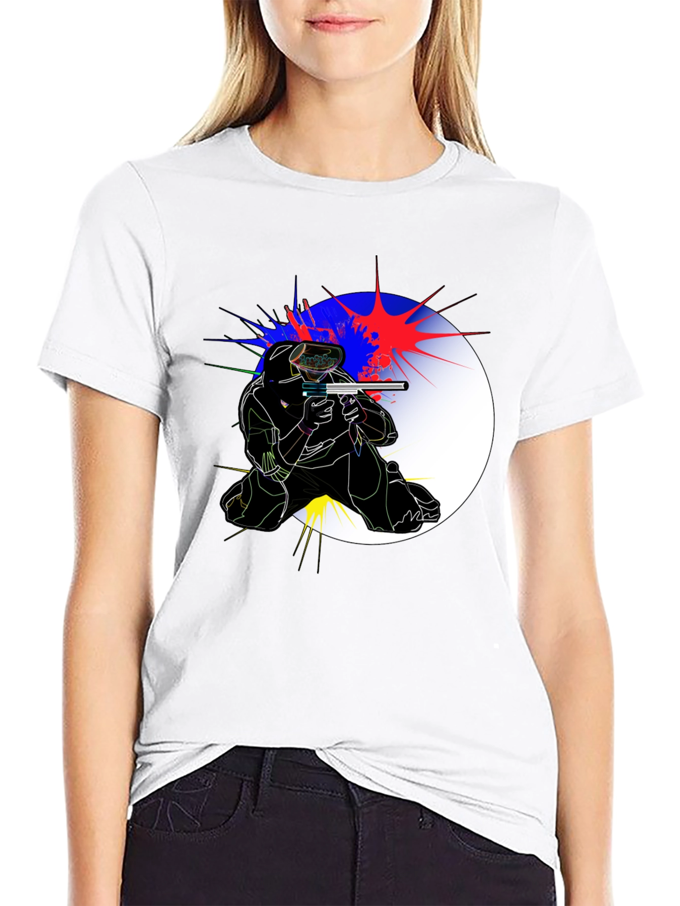 Black Paintball Player Graphic Tee - Action Ready! view 9