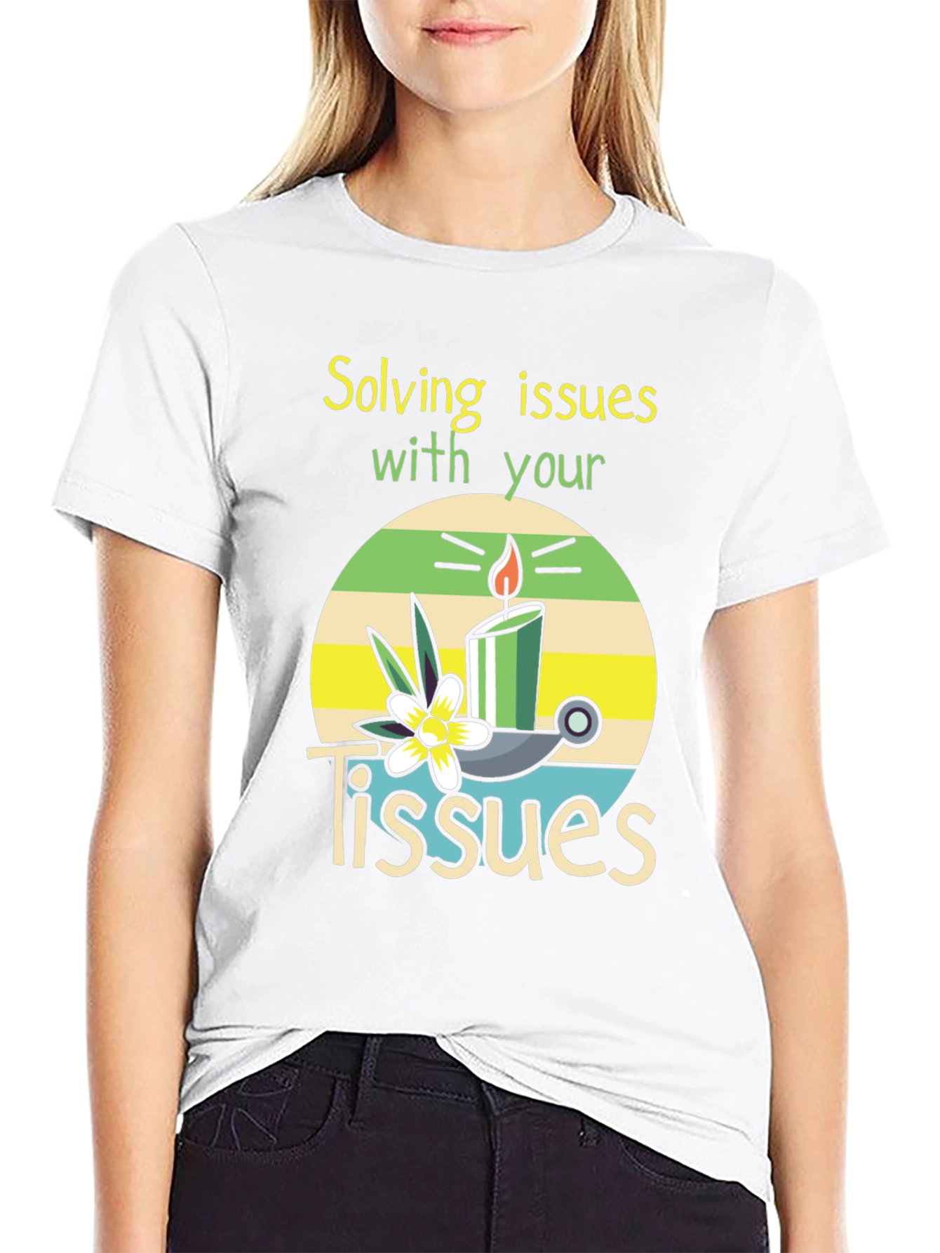 Black Solving Issues with Tissues T-Shirt view 9